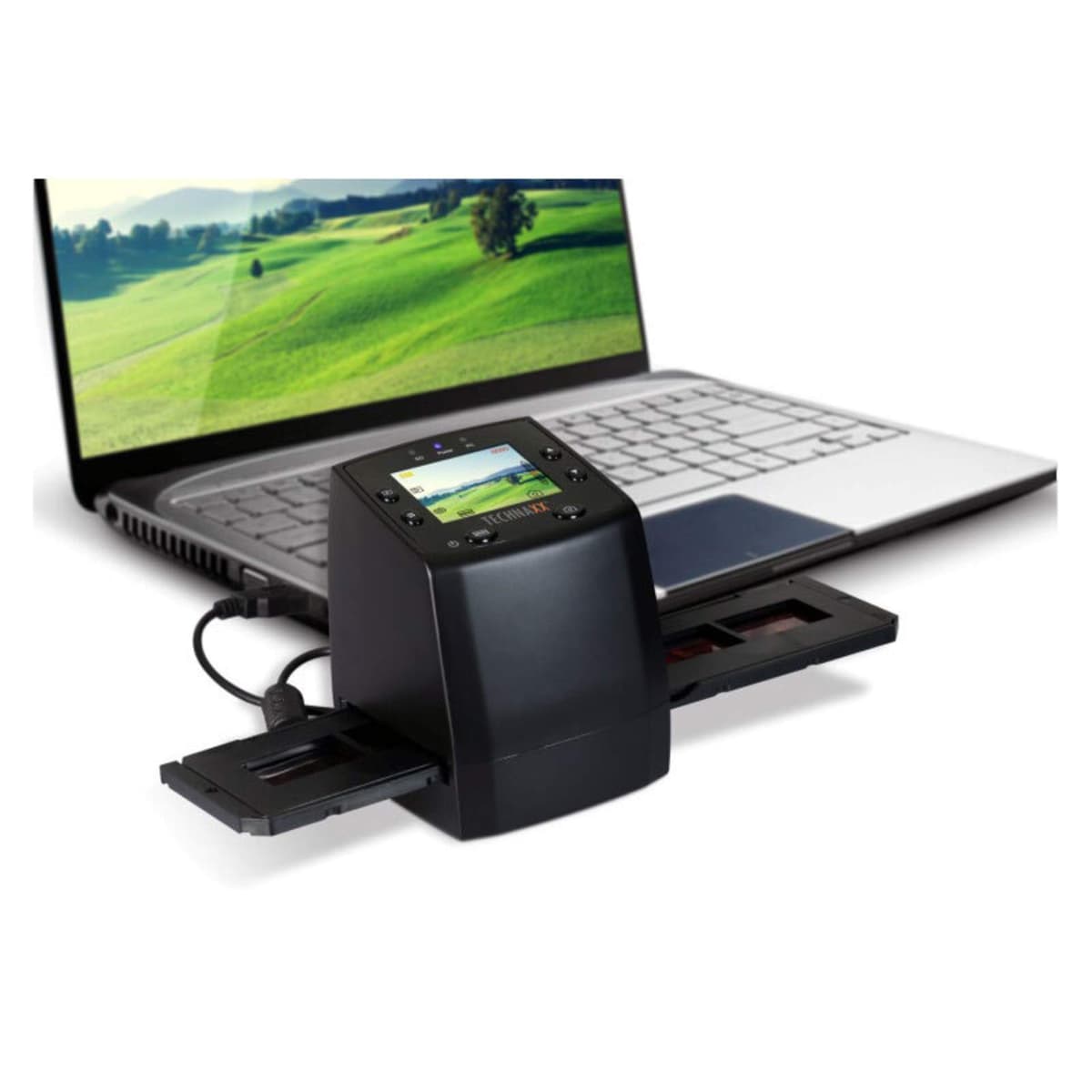 Technaxx Germany Slide Scanner Convierte películas negativas y diapositivas a digital JPEG Guarda en tarjeta SD-SDHC con pantalla TFT No requiere ordenador/software DS-02 — view 2