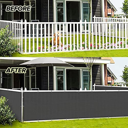 LOVE STORY 3' x 10' Dark Grey Balcony Privacy Screen Fence Cover, HDPE Material UV Protection Weather-Resistant,Shield for Deck, Patio,Backyard,Outdoor Pool,Porch,Railing — view 2