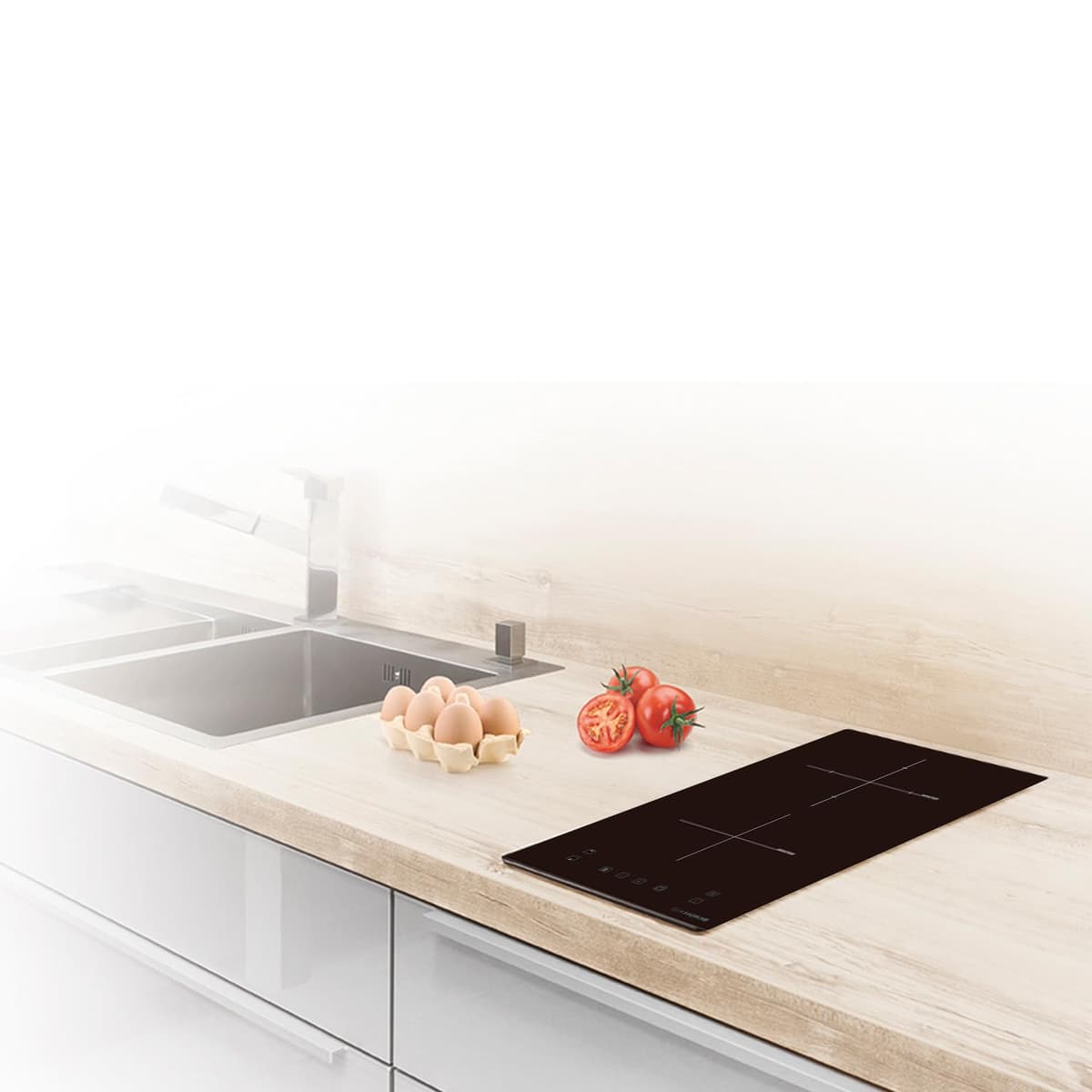 SIXHOME Placa de inducción 30 cm 2 zonas 3300 W con función Booster, control táctil, bloqueo infantil, apagado automático, color negro SXHPI30N — view 4