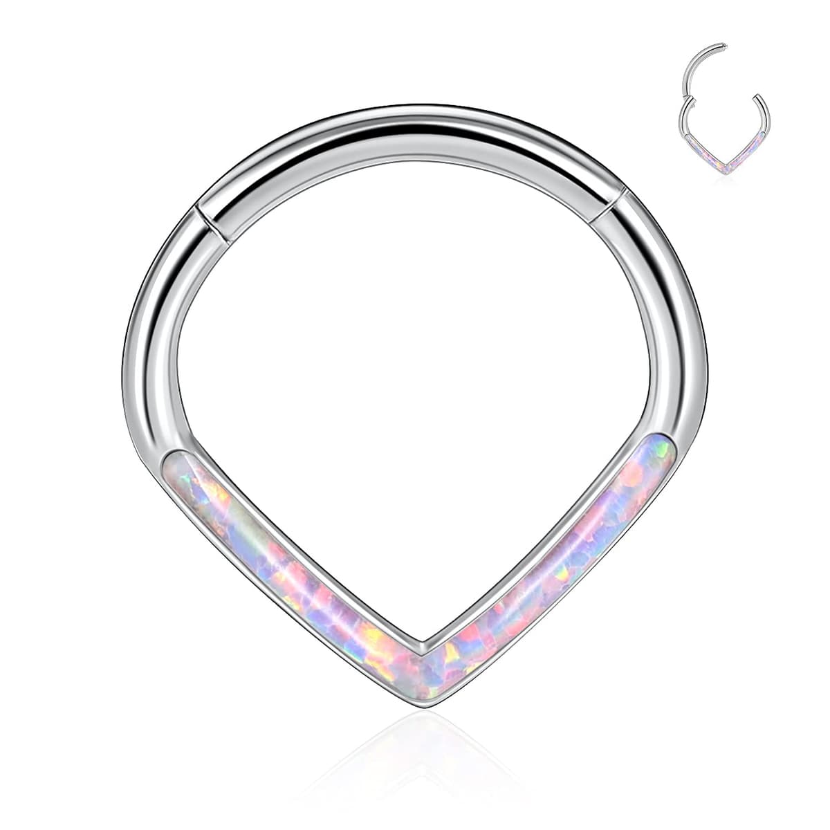 hengkaixuan Teardrop Daith Earrings Septum Jewellery Nose Hoop Ring Surgical Steel Daith Rook Tragus Piercing Jewellery Septum Clicker Ring Small Hoop Earring — view 13