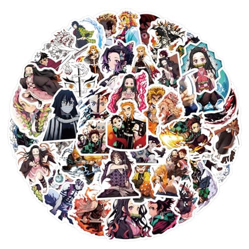 55pcs Demon Anime Slayer‌ Stickers for Teens, Teen-Age Hot Cartoon Sticker for Water Bottle,Laptop,Waterproof Vinyl Decals for Teen Adult Party Supply Favor Decor(Colourful-A) — view 5