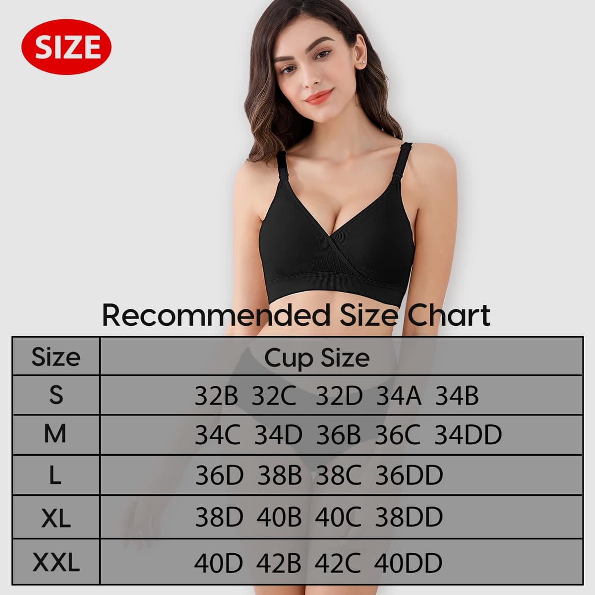 Vinfact Nursing Bra 3 Pack Seamless V Neck Maternity Bra Women Pregnancy Breastfeeding Bra — view 5