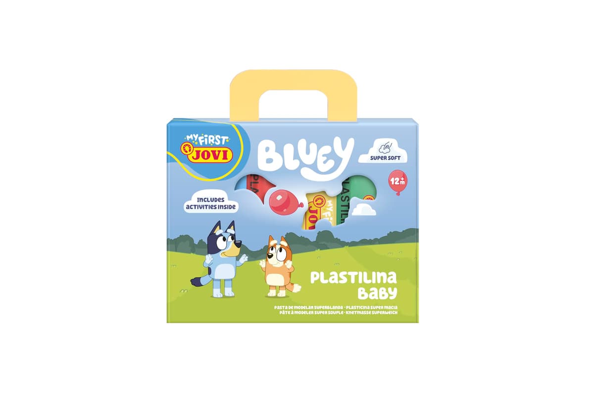 Jovi - My First, maletín con 4 pastillas de plastilina baby Bluey, sin gluten, no se seca, super blanda, a partir de 12 meses — view 2