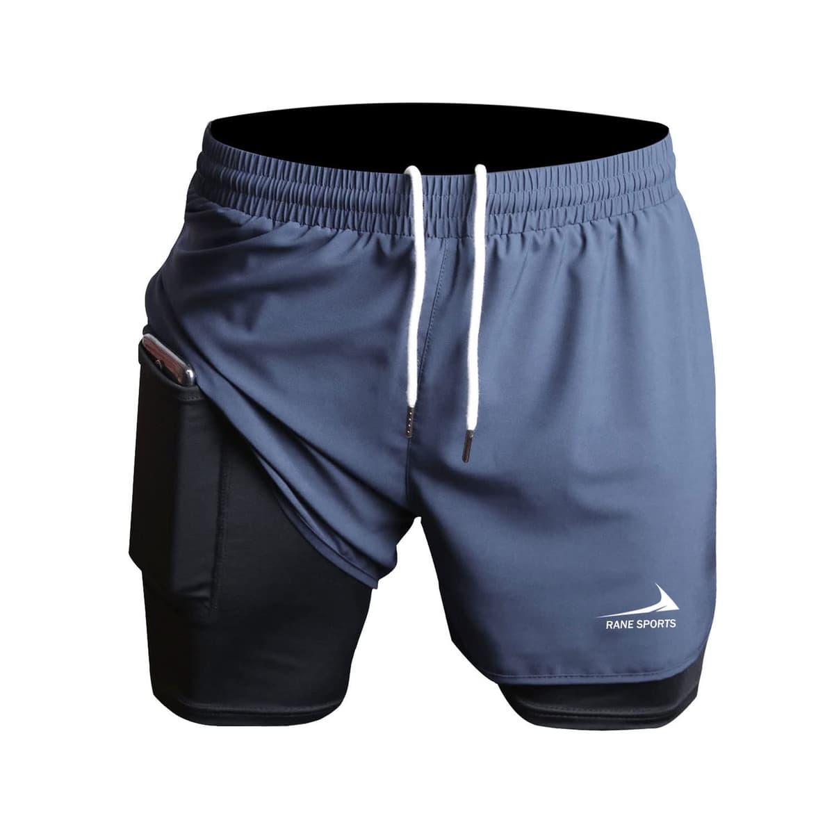 Rane Sports Men's 2 in 1 Running Shorts Ideal for Gym, Athletics, Outdoor Training