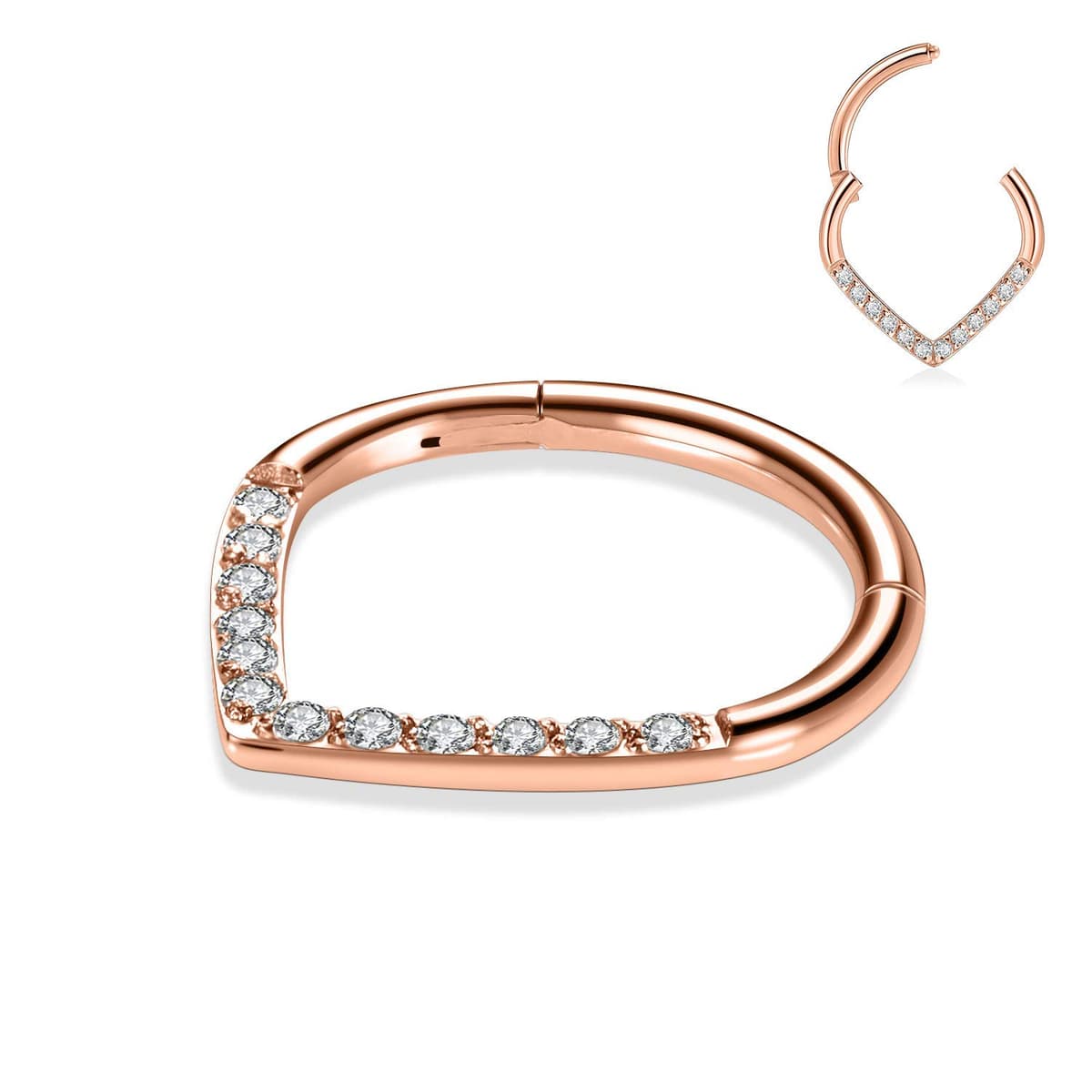 hengkaixuan Teardrop Daith Earrings Septum Jewellery Nose Hoop Ring Surgical Steel Daith Rook Tragus Piercing Jewellery Septum Clicker Ring Small Hoop Earring — view 3