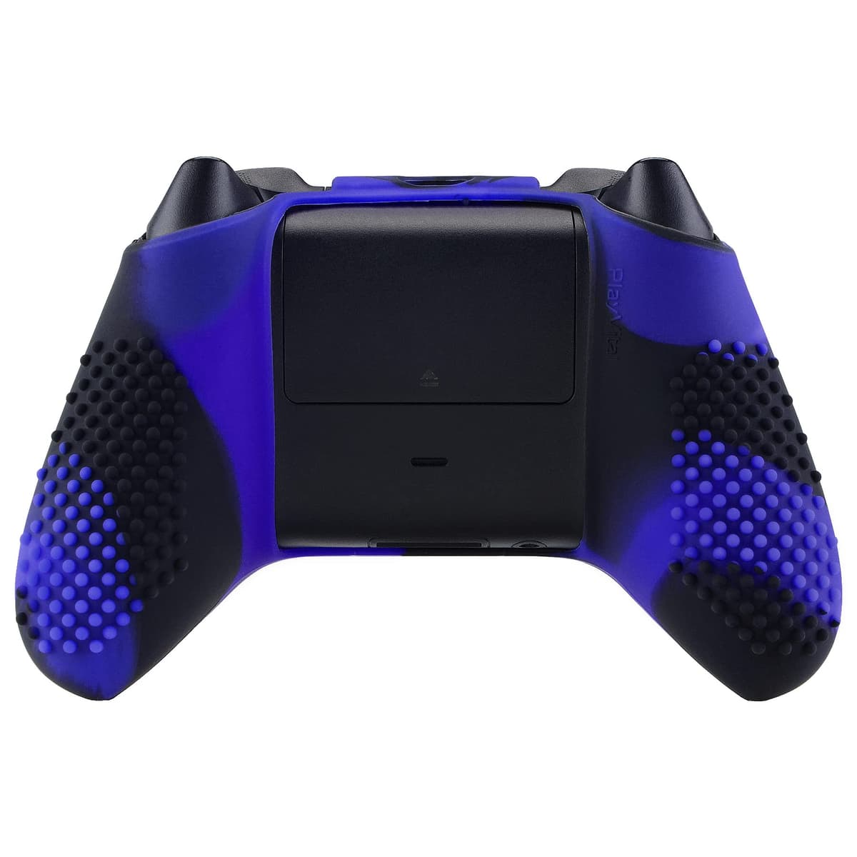 eXtremeRate PlayVital 3D Studded Edition Anti-Slip Silicone Cover Skin for Xbox Series X Controller, Soft Rubber Case Protector for Xbox Series S Controller with Black Thumb Grip Caps - Blue & Black — view 9