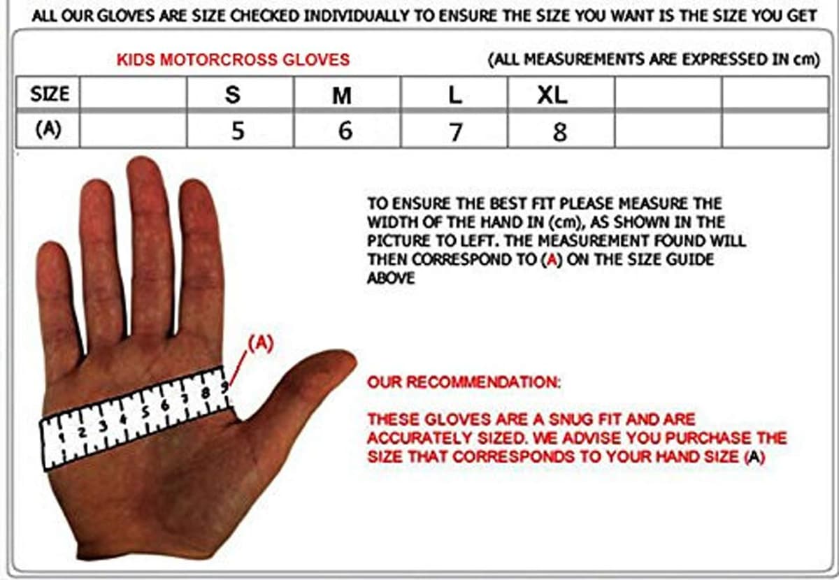Zorax Black (M - 6cm) Child Kids MX Motocross Gloves Children Dirty Bike Quad Motorcycle Motorbike Gloves — view 2
