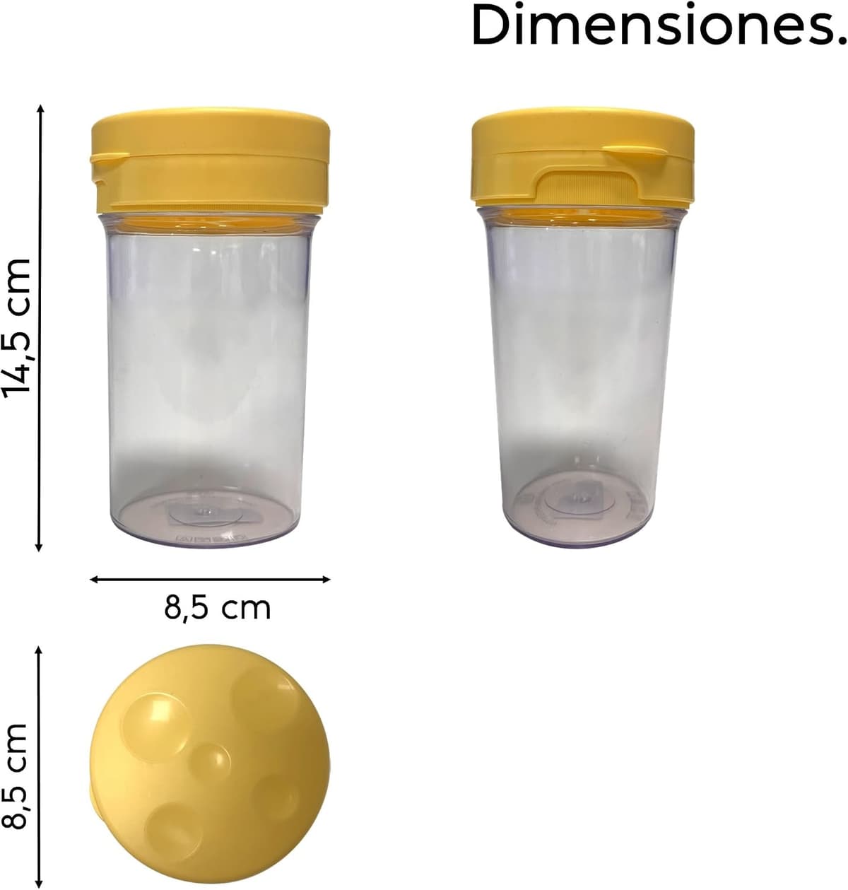 Snips - Espolverador de Queso Rallado, Quesera y Contenedor de Queso Frigorífico 2en1 - Recipientes para Alimentos con Desmenuzado y Dosificador de Quesos Integrado, 300 ml, Ø8.5x14.5cm Made in Italy Dispensador de queso 0.3 Litre — view 5