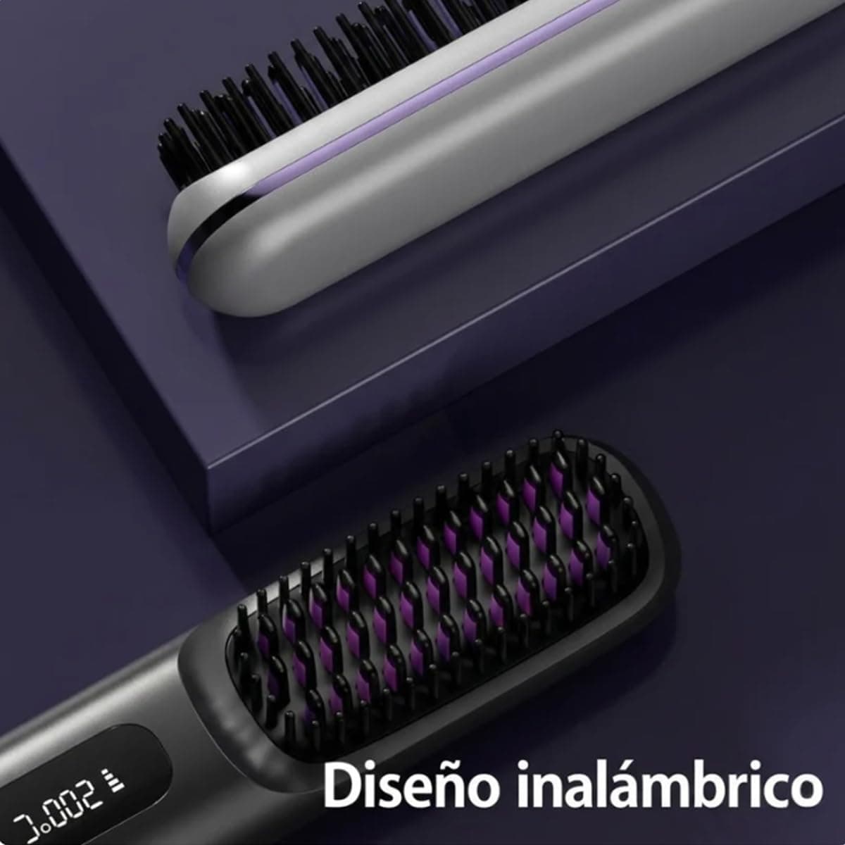 Cepillo Suavelia, Cepillo Inalámbrico Pelo Corto, Alisador Cerámico Para Pixie, Bob, Flequillo, Peinado Rápido Sin Tirones, Volumen Duradero (Negro)