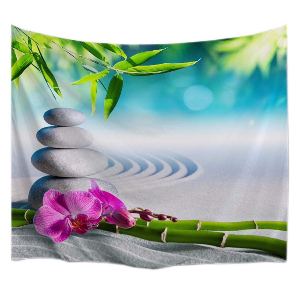 A.Monamour Mermaid And The Sailing Pirate Ship Art Print Fabric Wall Hanging Tapestry Wall Decors Window Curtains For Living Room Bedroom 180X200Cm/71"X80" — view 12