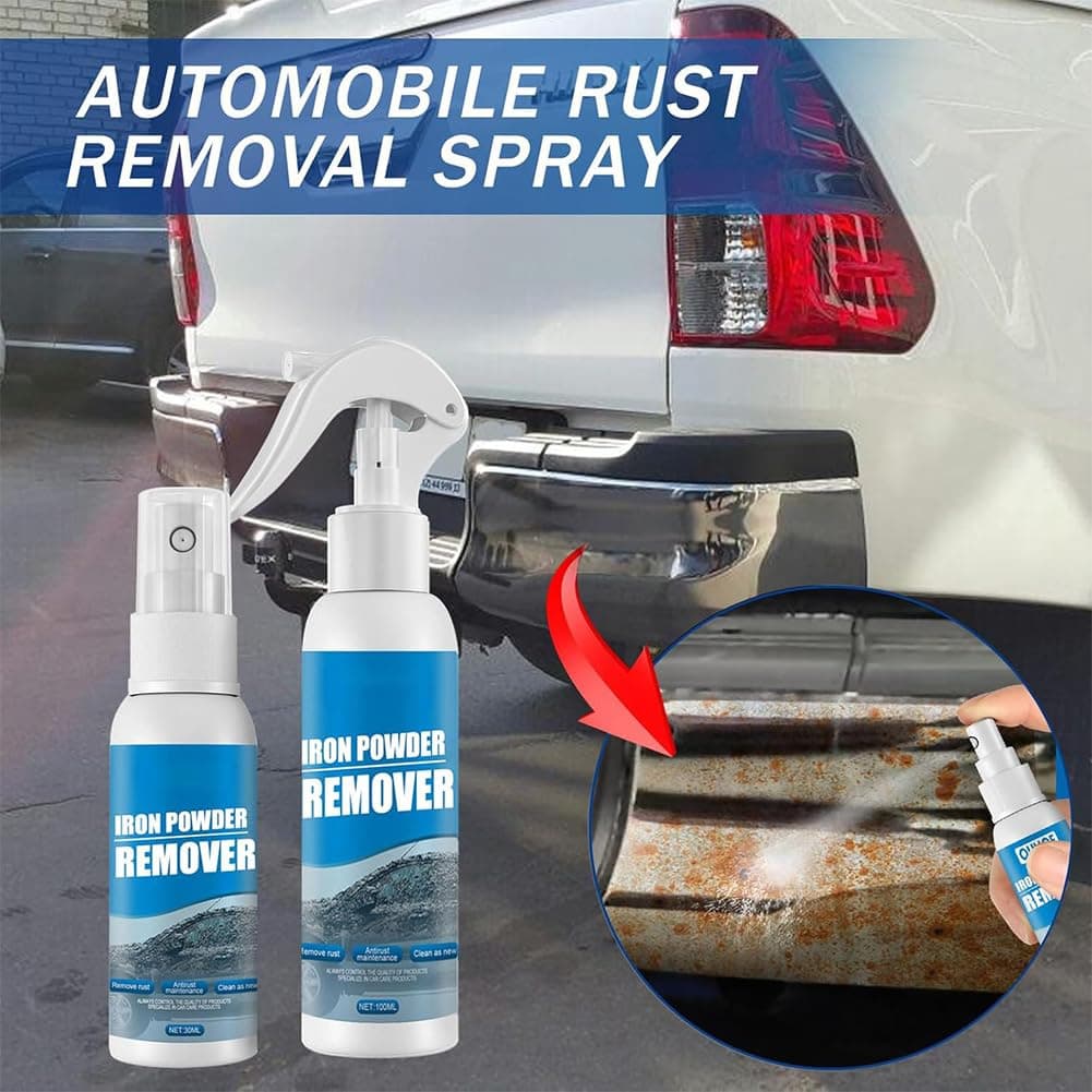 Multi-Functional Quick-Acting Rust Removal Spray, Portable Rust Remover Spray for Metal, Iron Powder Remover Sprays, Fast-Acting Formula & Easy Application, for Cars Metal Surfaces (30mi*2pcs) — view 3