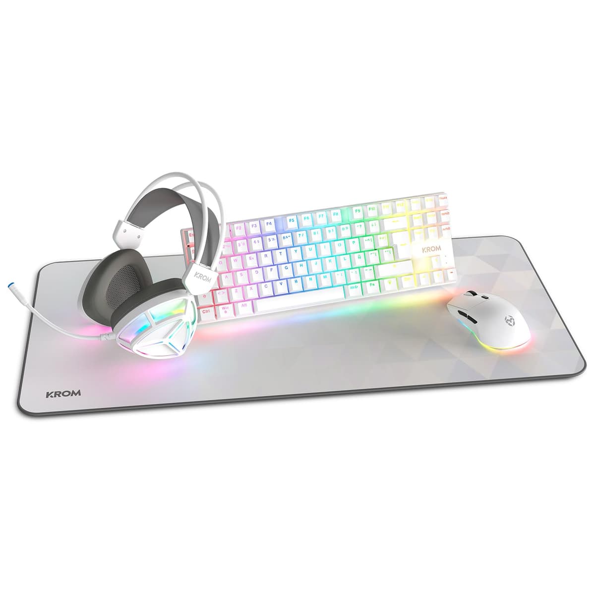 KROM Kalista - Teclado Gaming de Membrana RGB Rainbow, Formato 62%, Modo Gaming, N-19 Anti-ghosting, Windows | Mac, Layout español, Negro — view 10