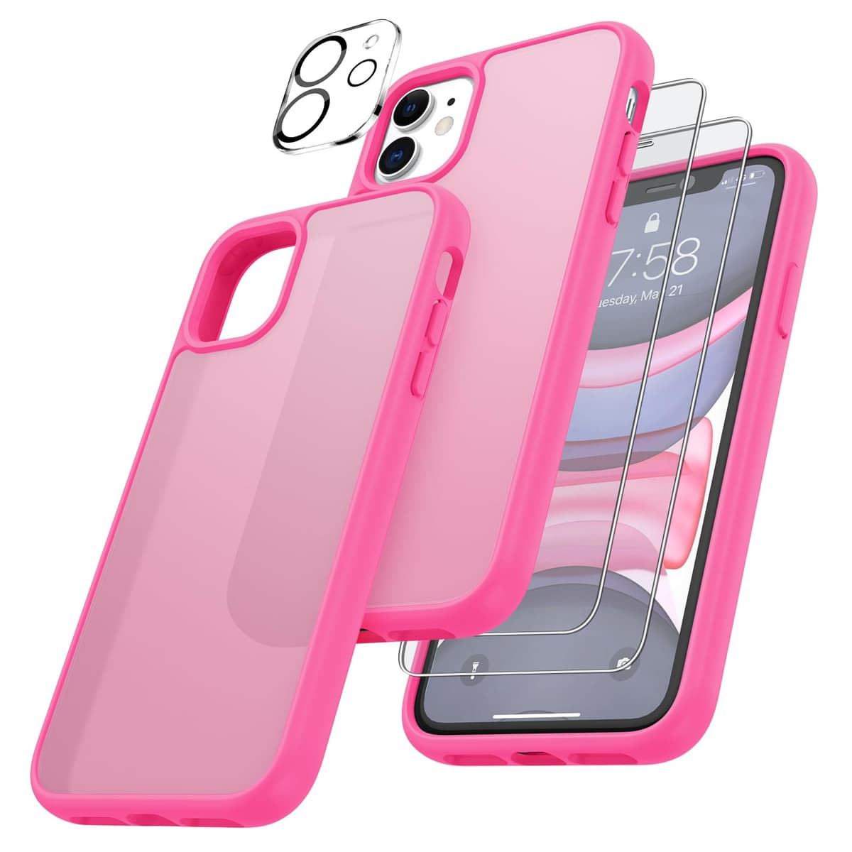 FLLAO 4 en 1 Funda para iPhone 15 con 2 Protector Pantalla y 1 Protector Lente Cámara, [Almohadilla de Aire integrada] Antigolpes Antiarañazos Carcasa 6,1 Pulgadas, Transparente — view 77