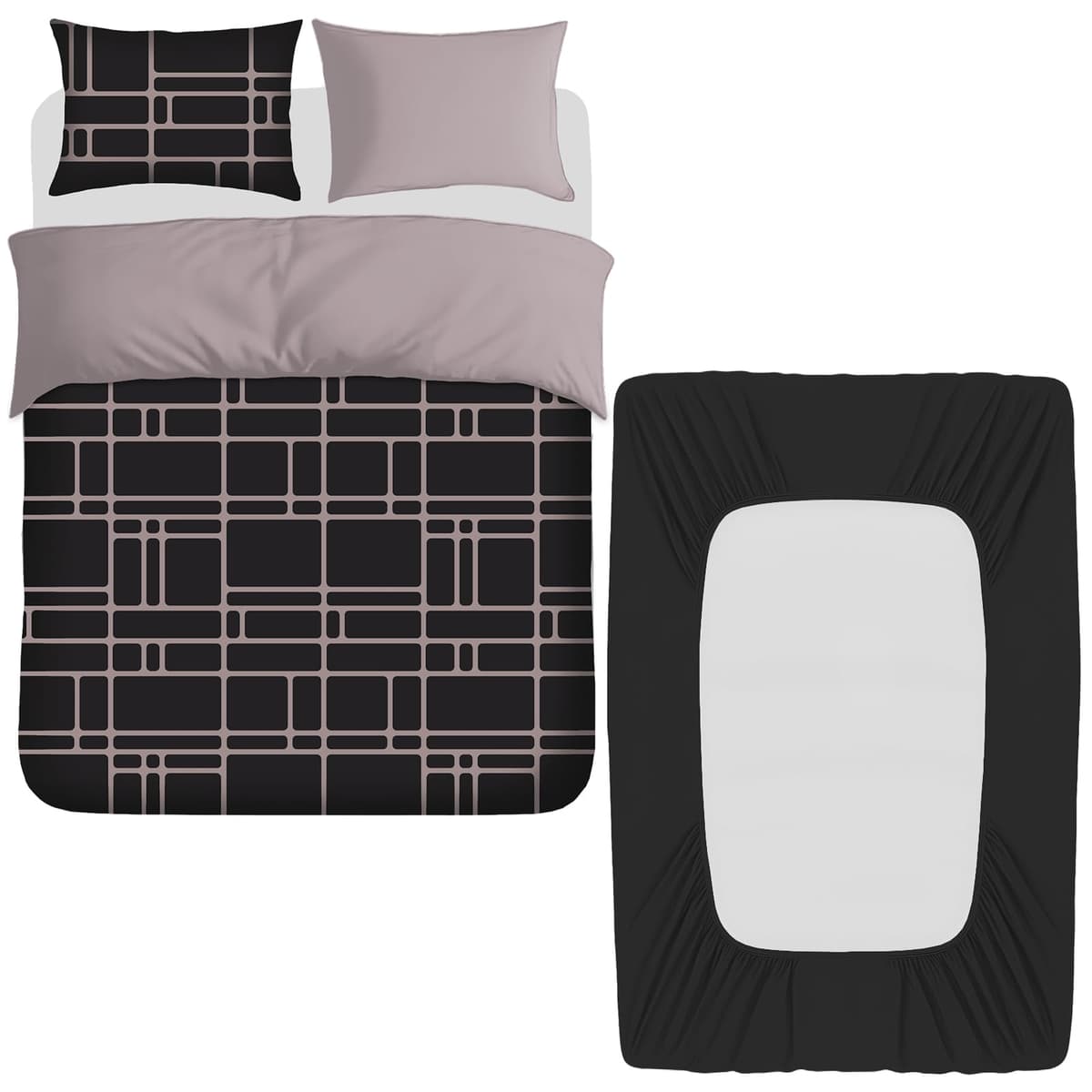 Pamposh 3 Pcs Single Duvet Cover Set with Matching Black Single Fitted Sheet 40 cm Extra Deep Pocket - UltraSoft Breathable Premium Microfibre Reversible Quilt Cover Bedding Set For All Seasons — view 23