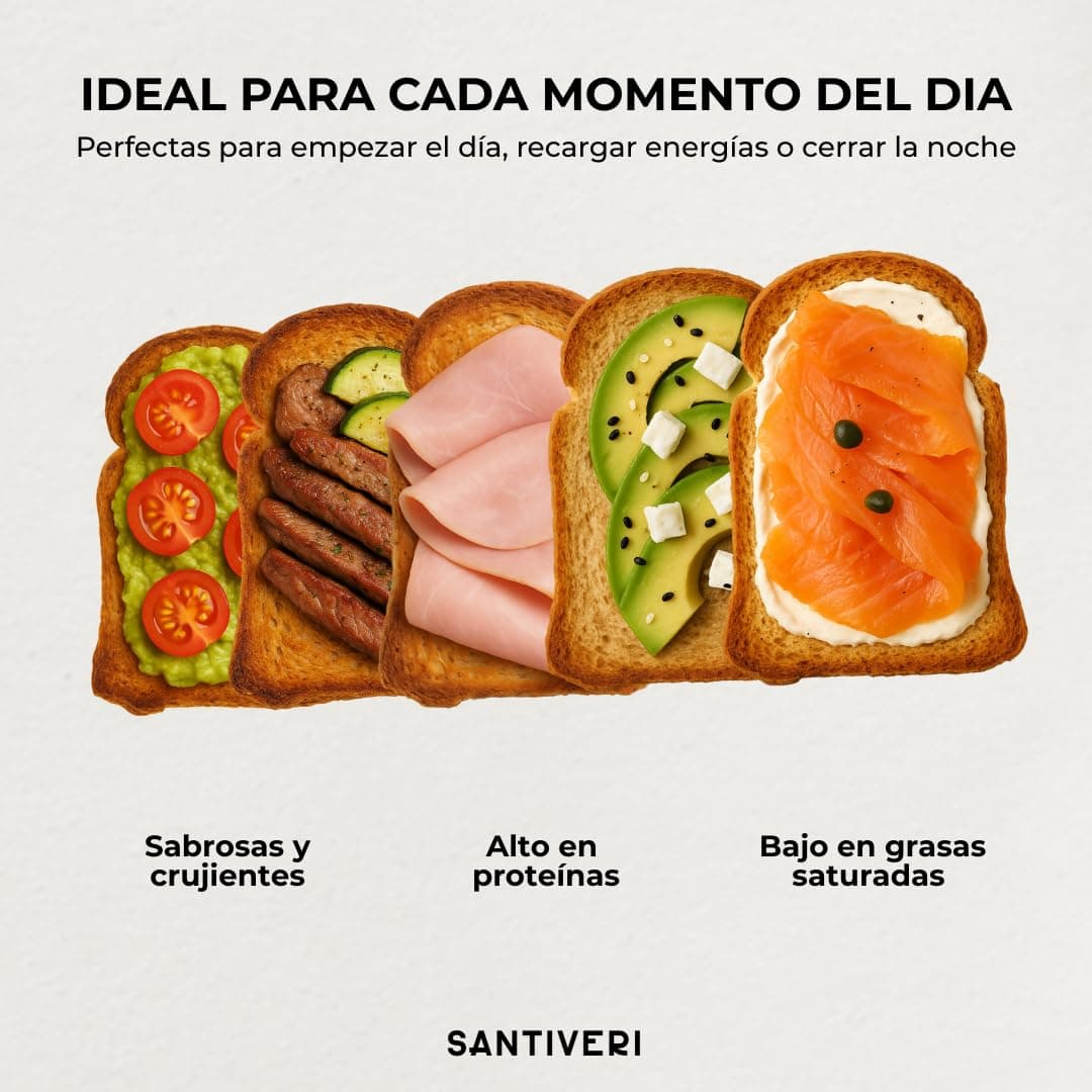 SANTIVERI – Pan Tostado Proteico con 25% de Proteína, Alto en Fibra, Pan Proteico con Proteína Vegetal, Bajo en Azúcares – 365 g — view 3