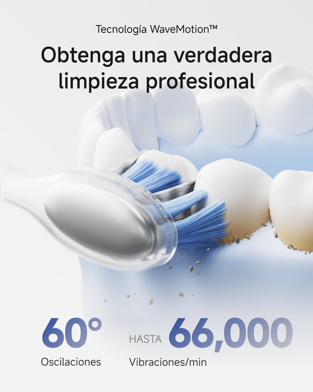 Laifen Wave Pro Cepillo de Dientes Eléctrico Sónico con Tecnología WaveMotion de 60° y 66.000 VPM, 70 Días de Autonomía, Sensor de Presión, Carga Inalámbrica, 2 Cabezales Pro Incluidos (Rosa Pastel) — view 3
