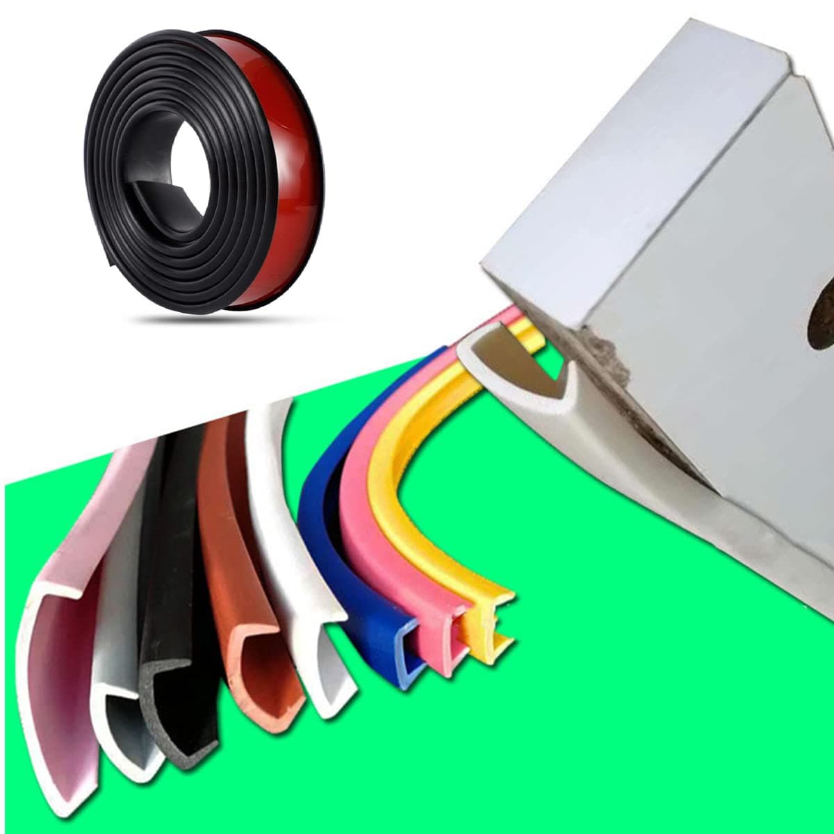Furniture Banding U-Shaped TPE Edge Guard Strips, Wooden Board Edging Strips for Cabinet Wardrobe Table Worktop Wood Board and Shaped Cut-Outs, Edging Tape, Edge Banding (5m×40mm,Black)