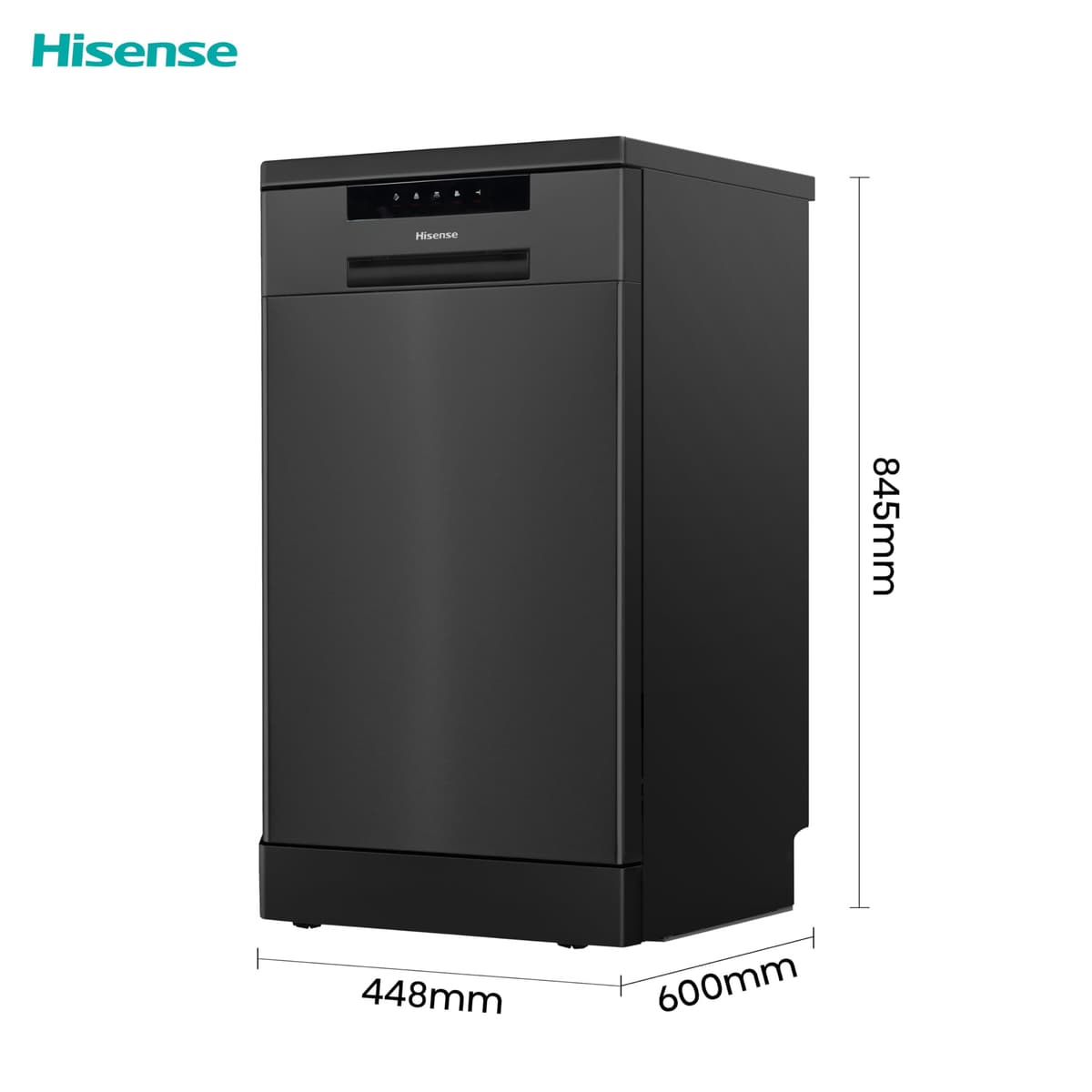 Hisense HS523E15BUK Slimline 10 Places Free Standing Dishwasher Black with 30 Minutes Quick Wash [Energy Class E] — view 2