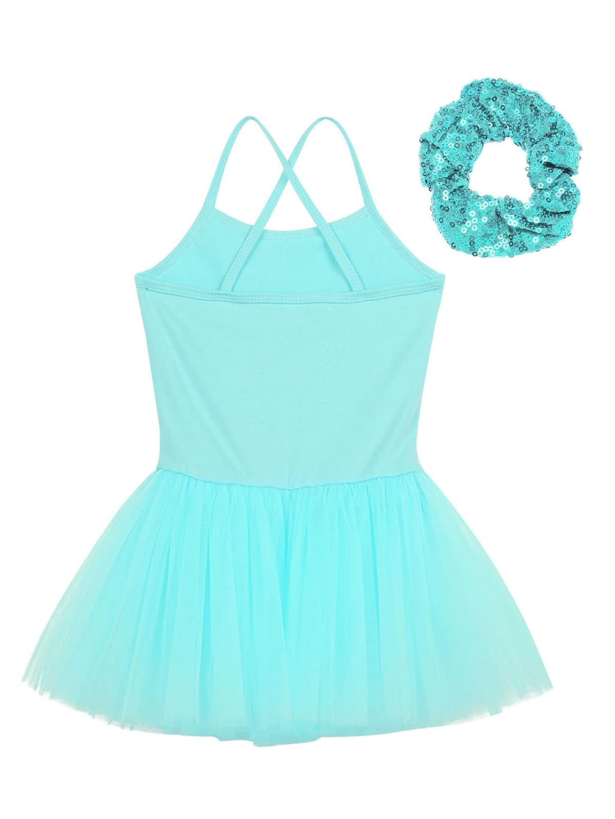 Oyolan Vestido de Danza Ballet Niña Princesa Vestido Tutu Lentejuelas Espalda Cruzada Traje Ropa de Baile Maillot Monos de Danza Clásica Traje de Bailarina — view 4