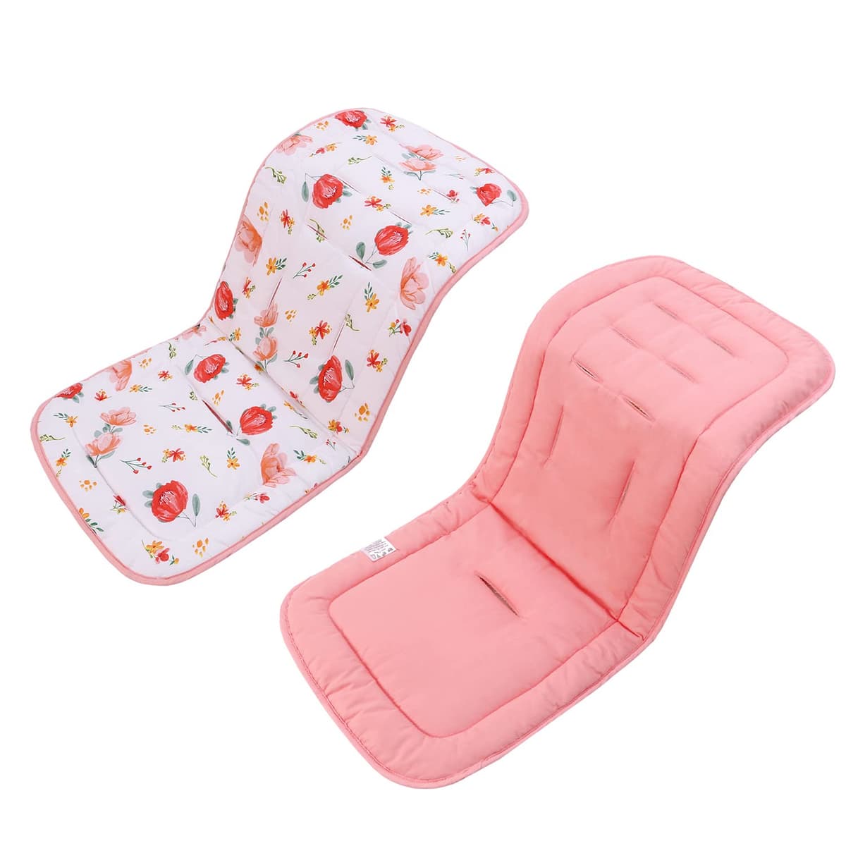 LAT Universal Pram Liner, Baby Pushchair Seat Liners, Cotton Double-Sided Use Baby Stroller Cushion Pad, Stroller Seat Pad for Toddler Infant 78x34cm (Beige+Pink) — view 11