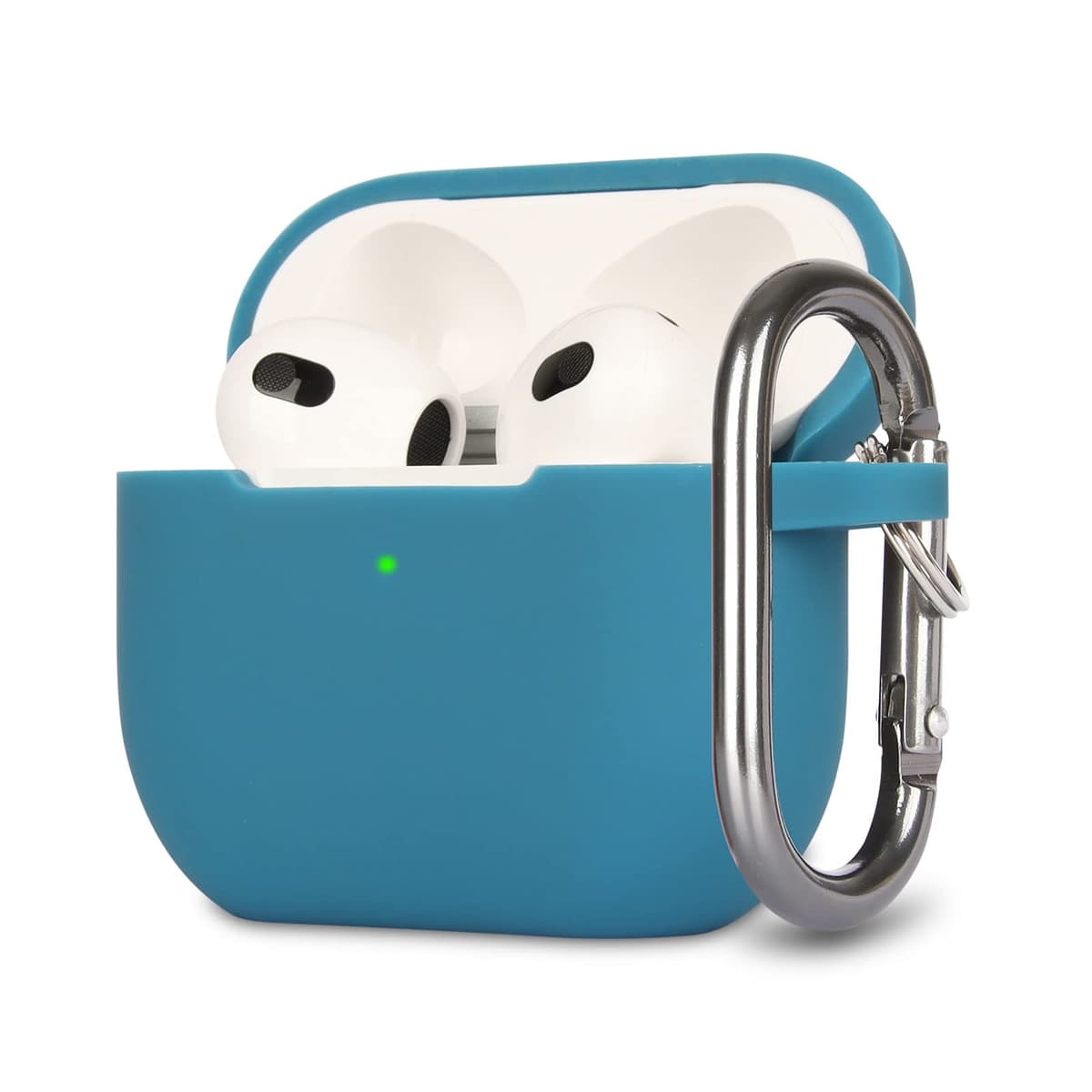Funda de Silicona Compatible con AirPods 3, Anti-rasguños, Anti-Polvo, LED Frontal Visible, Funda Premium Silicona para AirPods 3.ª Generación (2021) con Mosquetón, Coral Orange — view 25