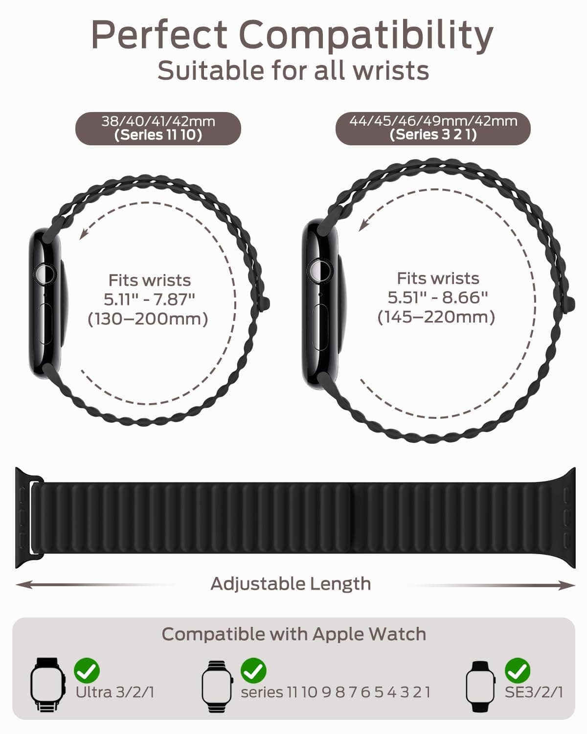 Higgs Magnetic Silicone Sport Strap Compatible with Apple Watch Straps 44mm 40mm 38mm 41mm 42mm 45mm 46mm 49mm for Men Women, Soft iWatch Wrist Band for Series 11 10 9 SE 8 7 6 5 4 Ultra 3 2 1 — view 4