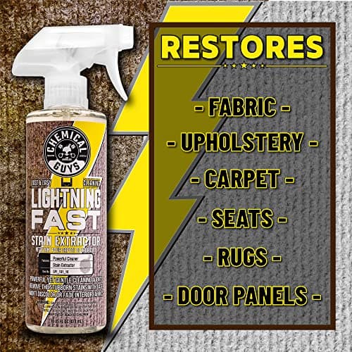Chemical Guys Lightning Fast Carpet and Upholstery Stain Extractor - Chemical Guys Carpet Cleaner, Great for Fabric, Upholstery, Cars, Home, Office, Furniture, and More, Fresh Scent - 16 oz
