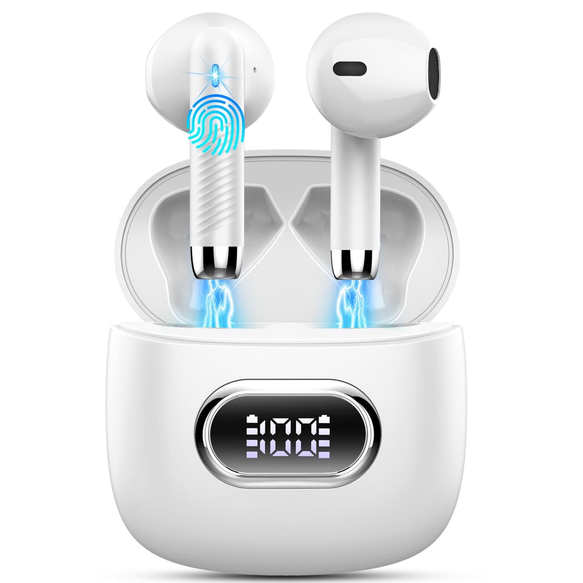 Wireless Earbuds, Bluetooth 5.4 Headphones in Ear NEW Wireless Earphones with 4 ENC Mic, Mini Ear buds with HiFi Stereo Deep Bass, 56H Playtime Dual LED Display, Bluetooth Earbud IP7 Waterproof USB-C — view 15