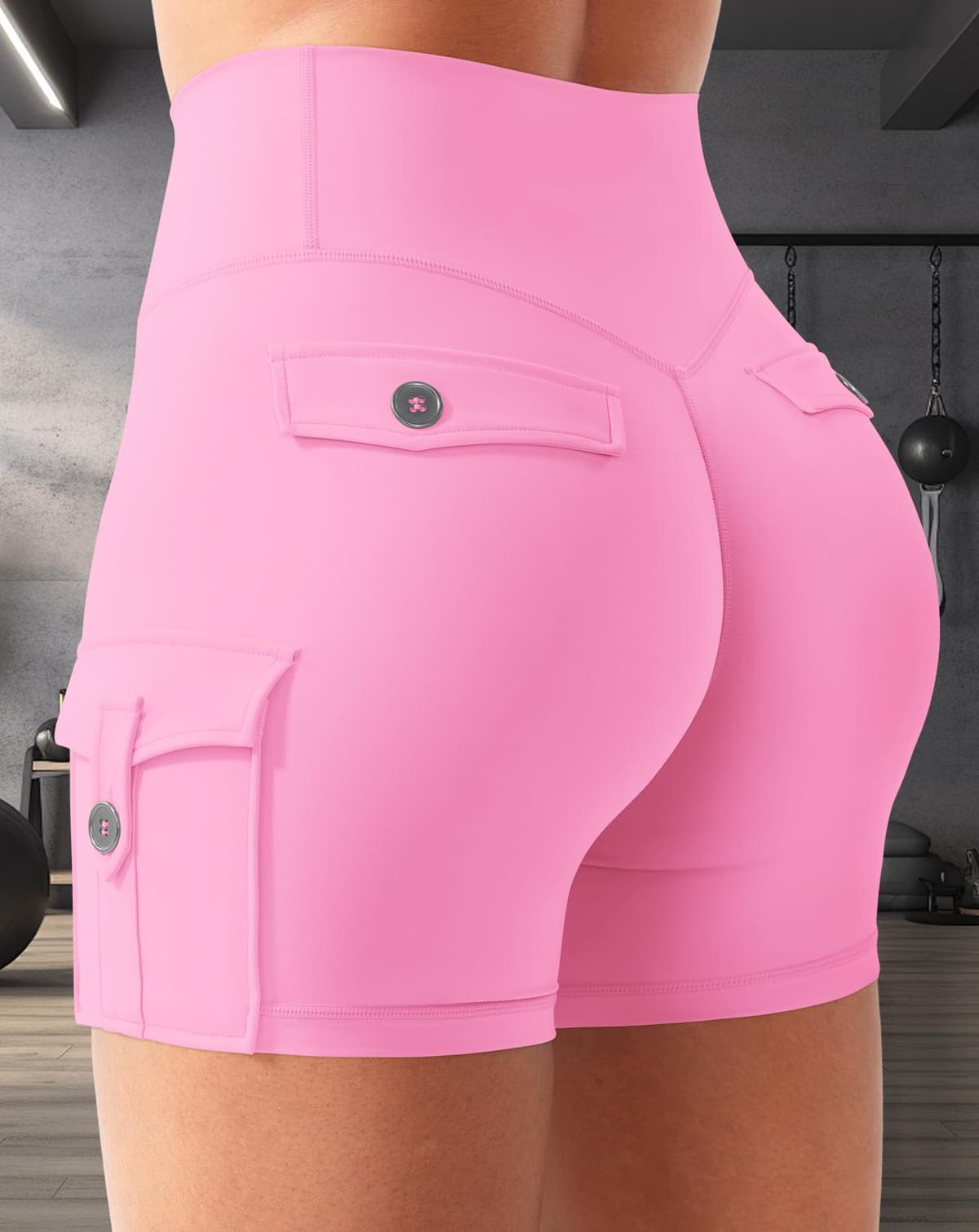 CoreFlex - Pantalones cortos de entrenamiento para mujer con bolsillos tipo cargo, cintura oculta, entrepierna de 3.6 pulgadas, 4.5 pulgadas, sin costura frontal — view 16