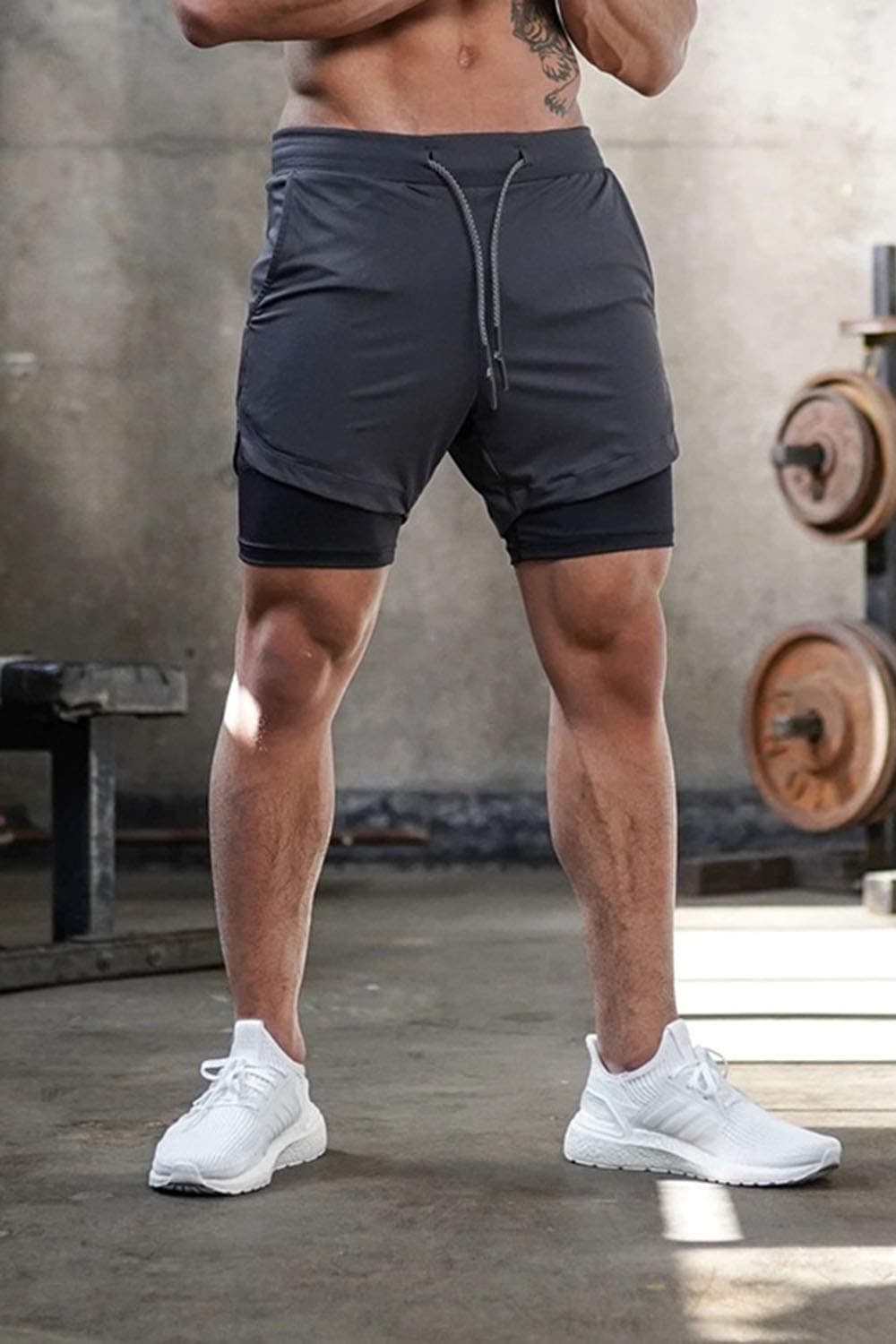 Superora Mens Running Gym 2 in 1 Sports Shorts Breathable Outdoor Workout Training Shorts with Pockets — view 3