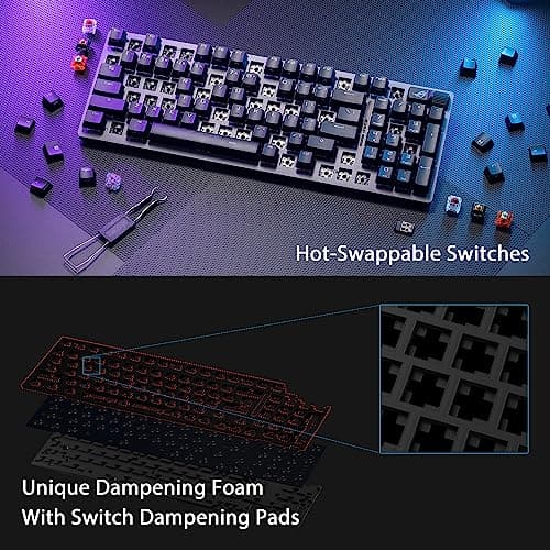 ASUS ROG Strix Scope II 96 Wireless Mechanical Gaming Keyboard – 96% Full-Size, Tri-Mode Connectivity, Hot Swappable Pre-lubed ROG NX Snow Linear Switches, PBT Keycaps, RGB, PC/Mac Support-Black — view 3