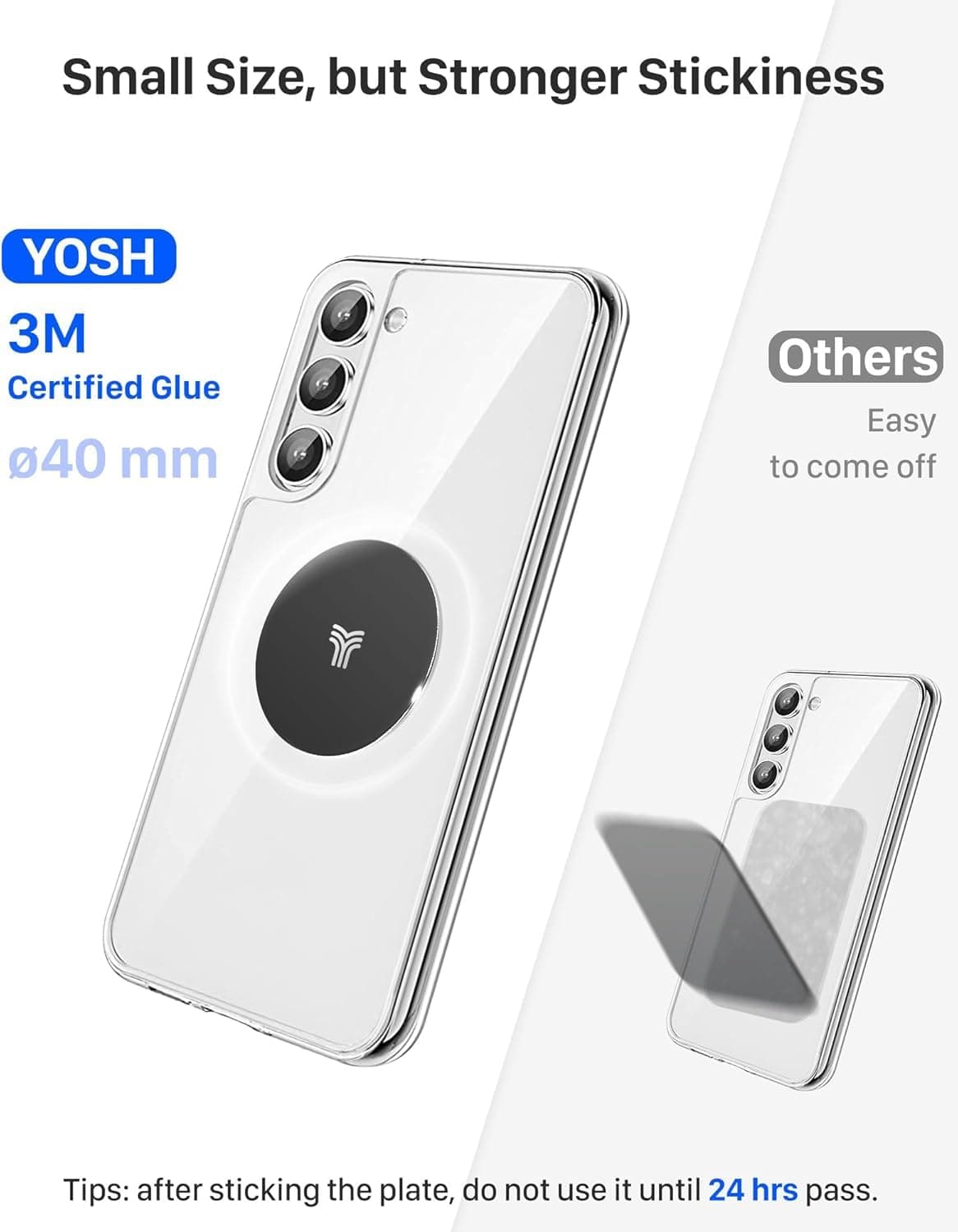 YOSH Car Phone Holder, Magnetic Phone Holder with Strong Upgraded Magnets, Super Stable Air Vent Cradle Compatible with iPhone & Samsung Includes Metal Plates, Car Accessories — view 3