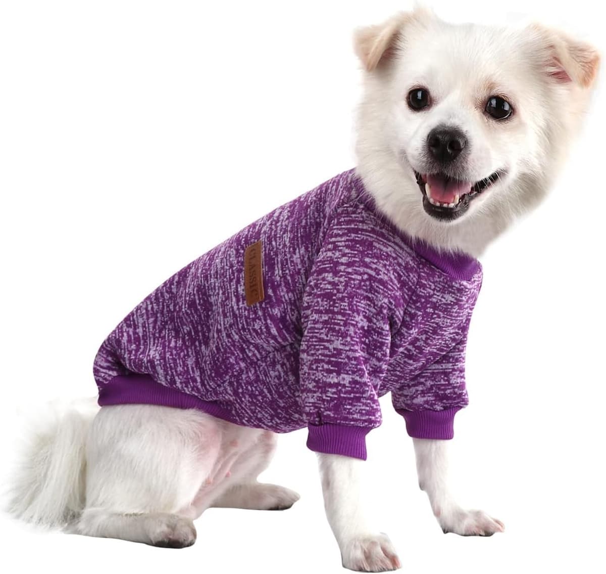 Dog Jumper Medium Chihuahua Jumper Christmas Sweater Fleece Inside Soft Cozy, Colour Vibrant Easy to Take On and Off (Pink+Grey, M) — view 33