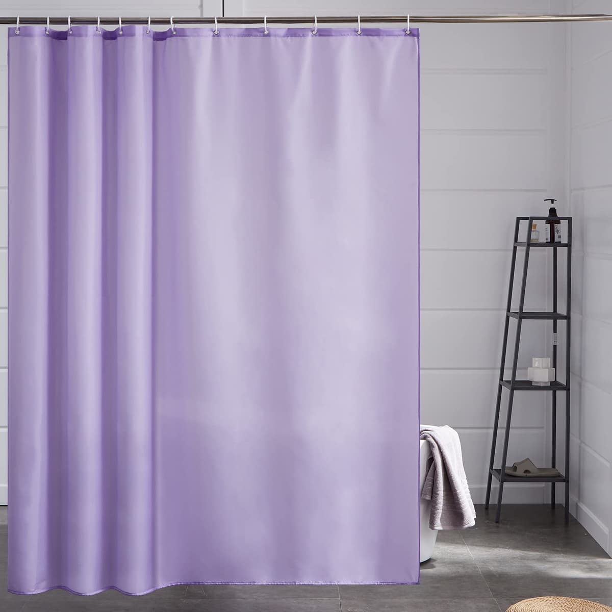 Furlinic Cortina Ducha 200x200cm Antimoho Impermeable Lavable Blanco Tela Poliéster Grandes Cortinas de Baño con 12 Aros de Cortina Ducha. — view 106