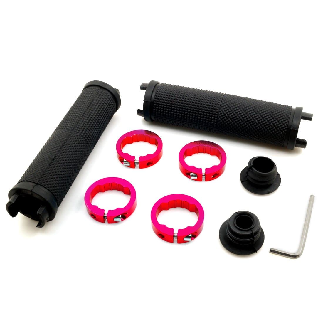LYCAON Manillares para Bicicletas, Goma Antideslizante, con Bloqueo de Aluminio, para bicletas Scooter, Cruiser, Urban, triciclos, de montaña, Carretera, MTB, BMX y Plegables, Azul — view 7