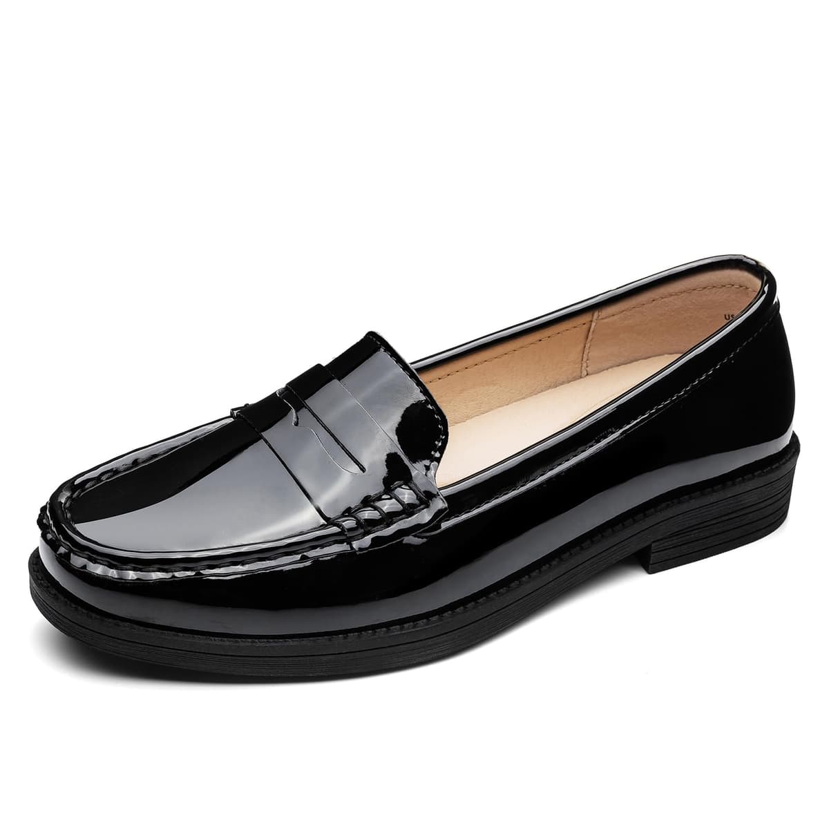 Women's Comfortable Leather Penny Loafers Slip On Business Casual Dress Shoes Lightweight Office Work Flats Everyday Walking Shoes for Women — view 3