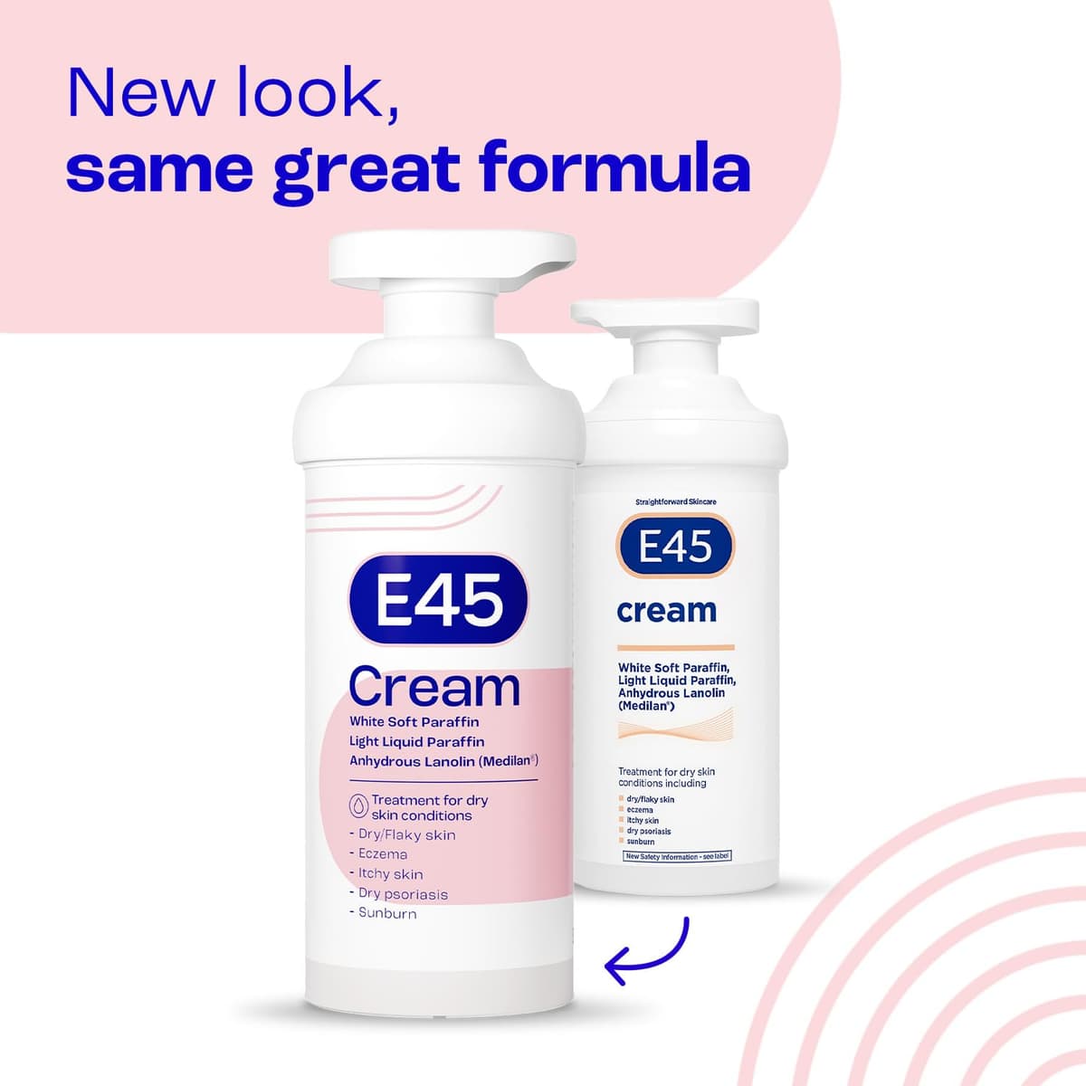 E45 Moisturising Cream 500g - Emollient Lotion for Dry, Itchy & Sensitive Skin - Soothing Eczema Relief Cream - Non-Greasy, Fast Absorbing, Dermatologically Tested Formula — view 7