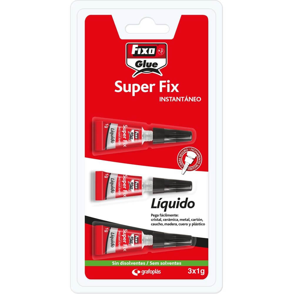 Fixo Glue - Pegamento Instantáneo Líquido Super Fix Liquido 3 Gramos, Reparaciones Rápidas y Duraderas, Cierre Seguro — view 3