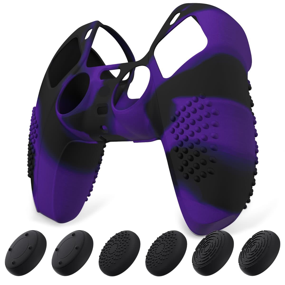 eXtremeRate PlayVital Funda de Silicona para ps5 Mando - Carcasa Protectora con 6 Tapas de Joysticks, Impermeable, Resistente y Antideslizante, Funda de Goma Suave, 3D Tachonado (Matcha Verde) — view 18