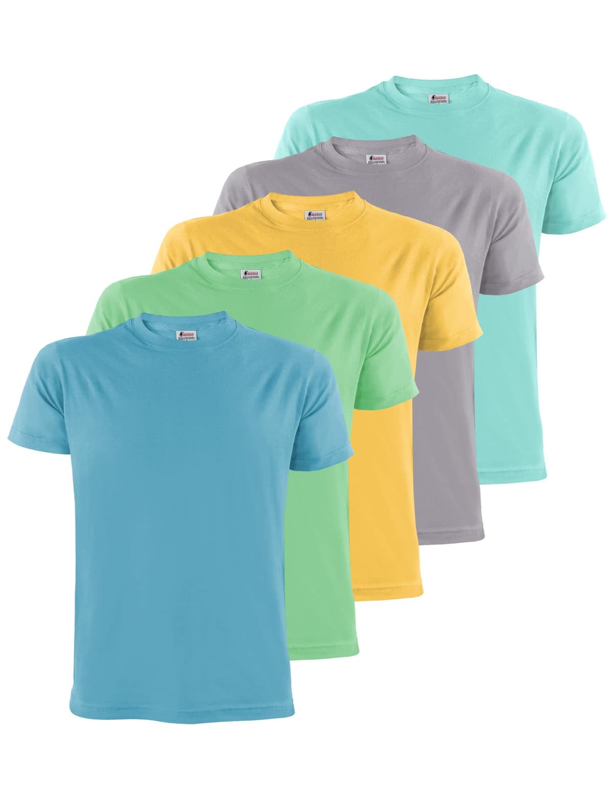 ALPIDEX T-Shirt Camisetas Hombre Pack de 5 Cuello Redondo 100% Algodón Unicolor Corta Shirt Men Camisa de Manga Casual S M L XL XXL 3XL 4XL 5XL — view 9