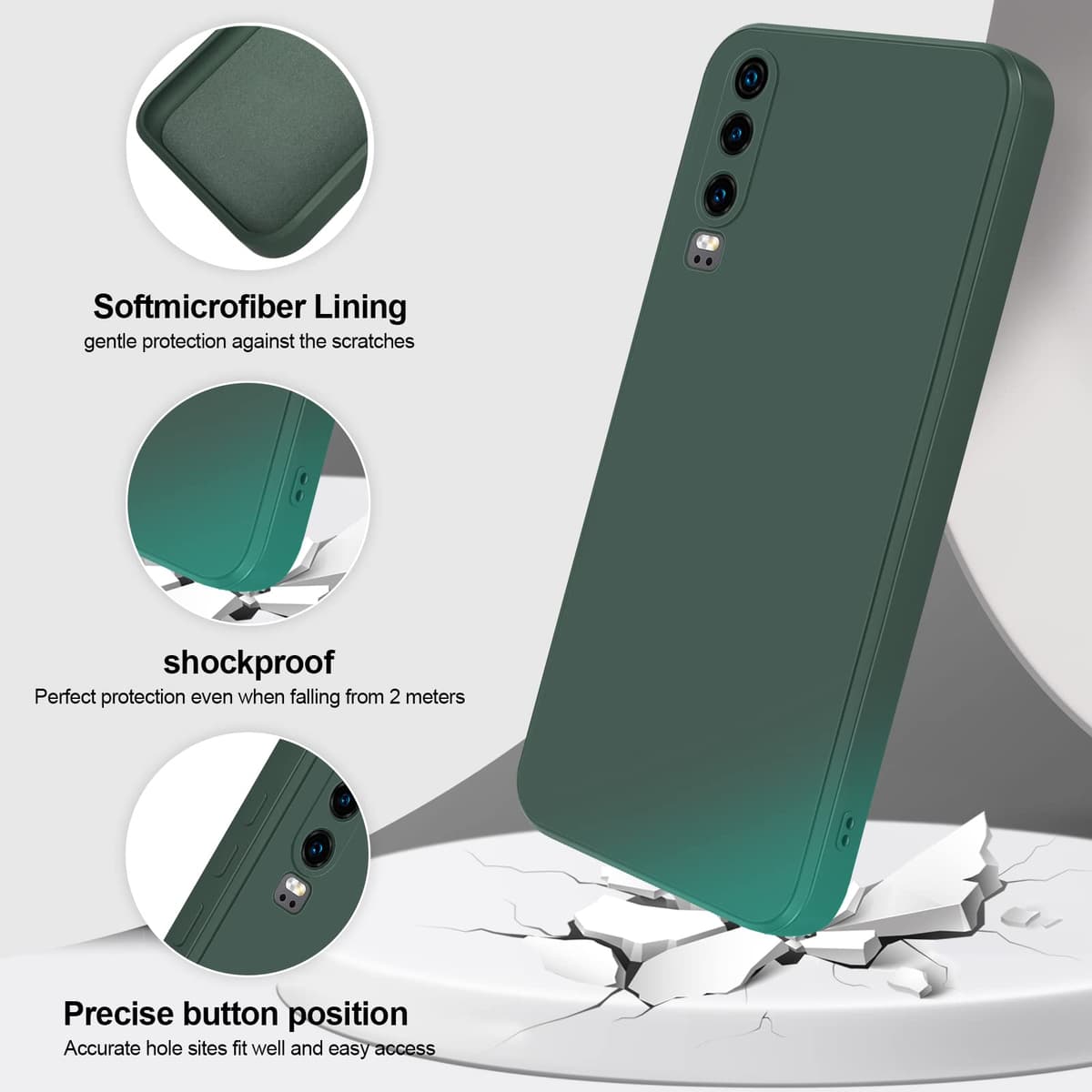 GiiYoon Funda para Huawei P30,Case de Silicona Suave de TPU Funda Protector de Goma Fexible Prueba Liviano y a Delgado de Golpes Antirrayas para Teléfono Huawei P30 — view 2