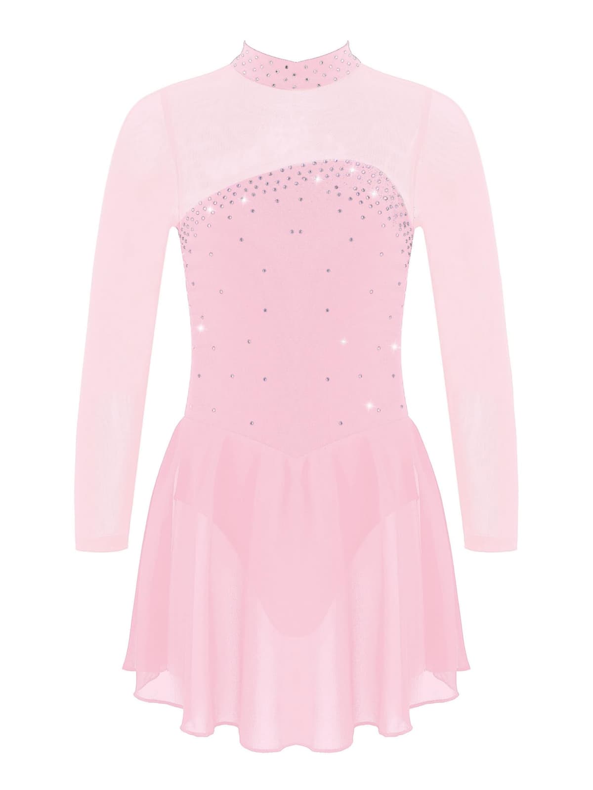 Freebily Vestido de Danza Patinaje sobre Hielo para Niña Leotardo de Manga Larga Maillot de Gimnasia Rítmica Competición Vestido de Bailarina Ballet — view 15