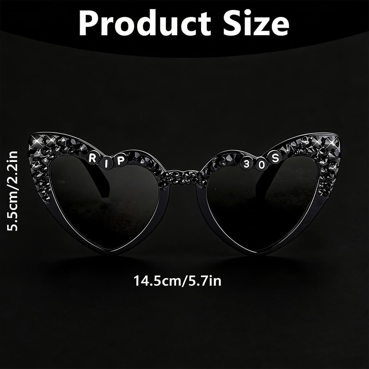 30th Birthday Glasses, Heart Shaped Sunglasses, Funny Rip 20s Birthday Decorations, Novelty Party Gifts And Photo Props Decorations — view 2