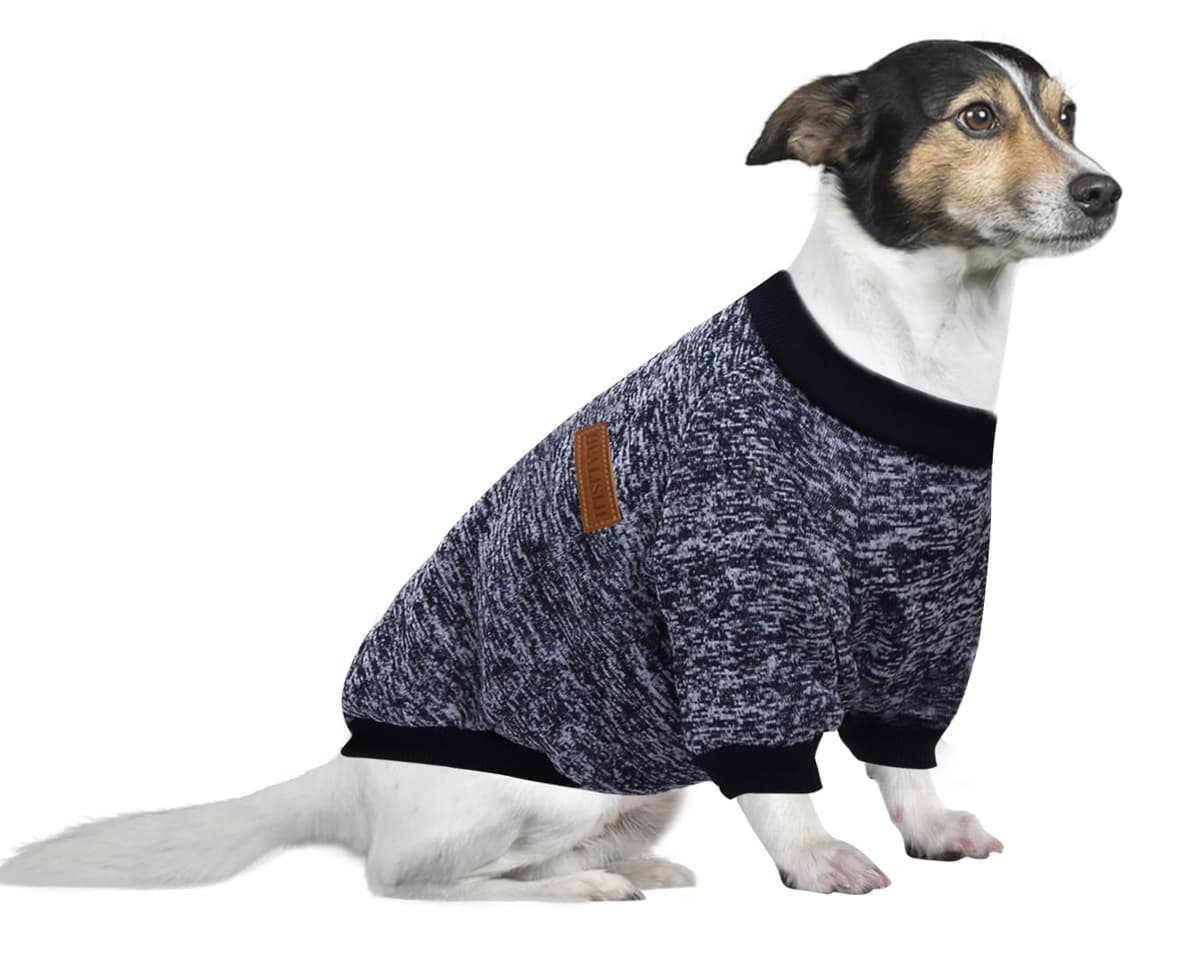 Dog Jumper Medium Chihuahua Jumper Christmas Sweater Fleece Inside Soft Cozy, Colour Vibrant Easy to Take On and Off (Pink+Grey, M) — view 12