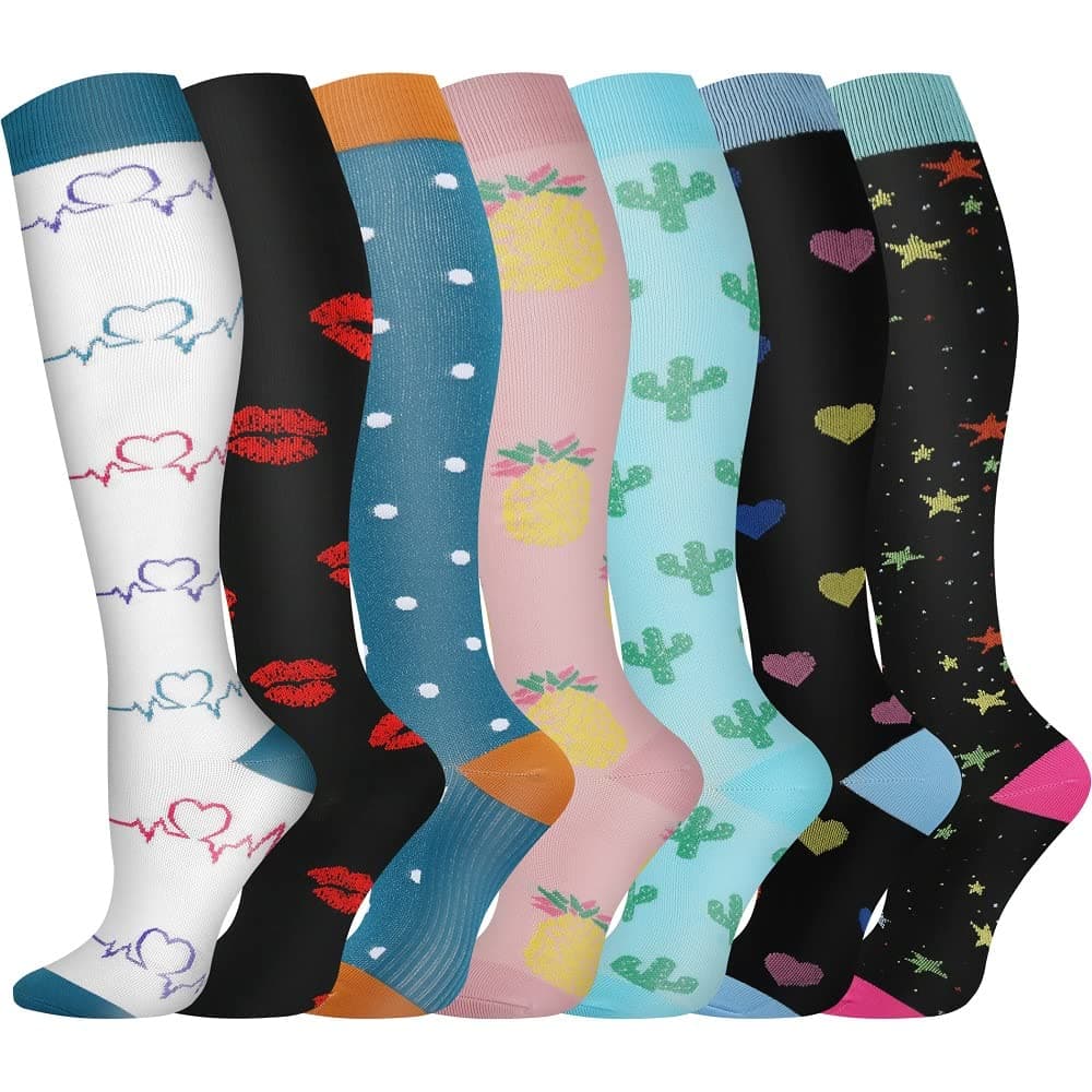 Pnosnesy Compression Socks, (2/4/6/7 Pairs) for Men & Women 15-20 mmHg is Best for Athletics, Running, Flight Travel, Support — view 14