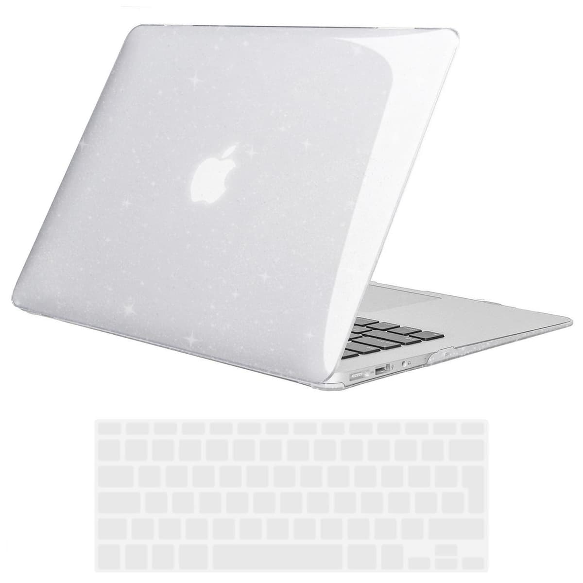 TECOOL Case compatible with MacBook Air M1 & MacBook Air 13 inch Retina 2020 2019 2018 (A2337 A2179 A1932), Plastic Snap On Hard Shell Cover & UK EU Keyboard Protector, Crystal Clear (Glossy) — view 11