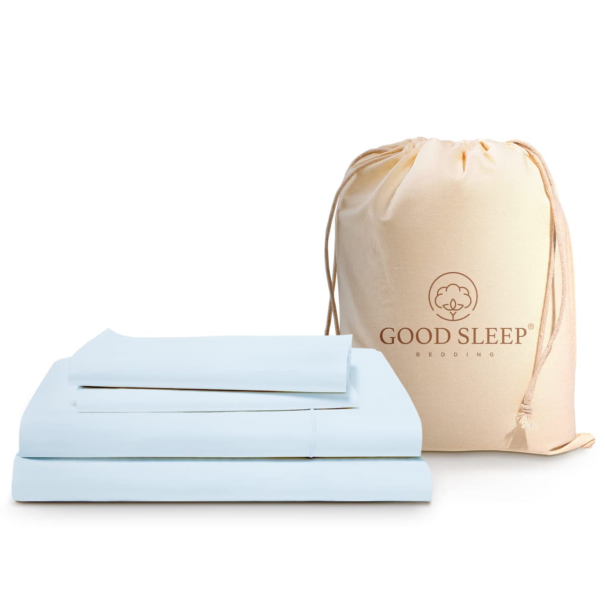 1000 Thread Count Egyptian Cotton Sheets Queen Size, 4 Pc Luxury Sheets Set, Long Staple 100% Cotton Sheets for Queen Size Bed, 16" Deep Pocket Hotel Style Sheets, Sateen Sheets Queen, Light Blue