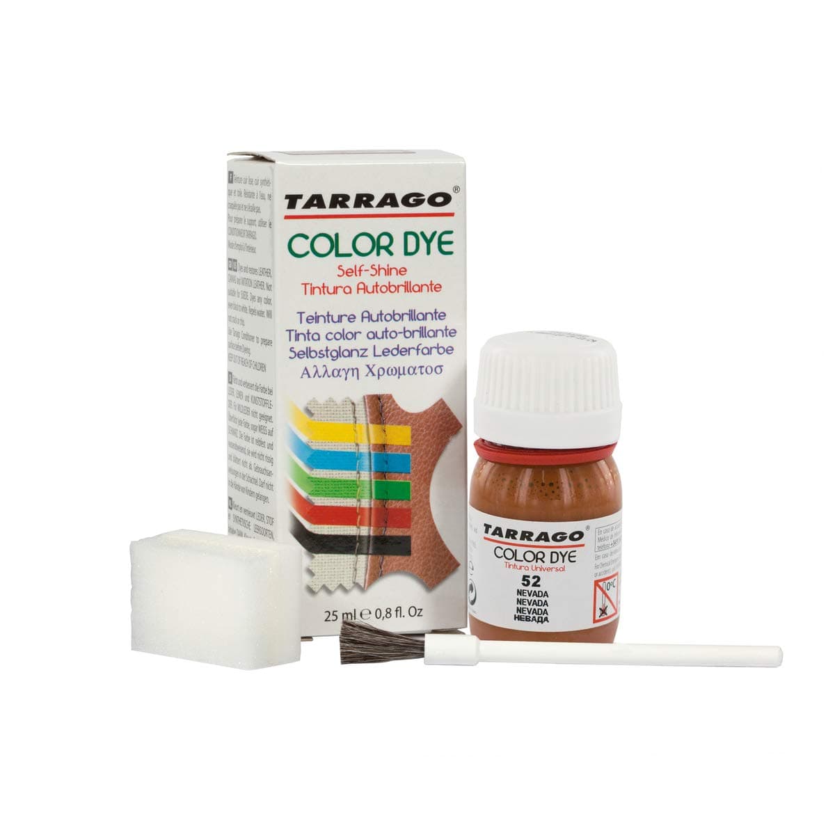 Tinte para Zapatos y Bolsos de Cuero y Textil con Esponja y Brocha | Cubre Rozaduras y Desgastes del Calzado | Gama de 90 colores — view 15