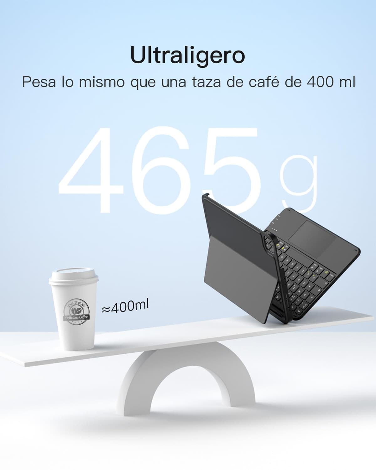 Inateck Teclado Retroiluminado 7 Colores for iPad 10Gen 2022/11Gen A16 2025 (10.9/11"), Air 11" M4/M3/M2, Air 6.ª/5.ª/4.ª, Pro 11 1-4Gen, Teclado Ultraligero Desmontable con Touchp, KB04122-RGB Negro — view 3