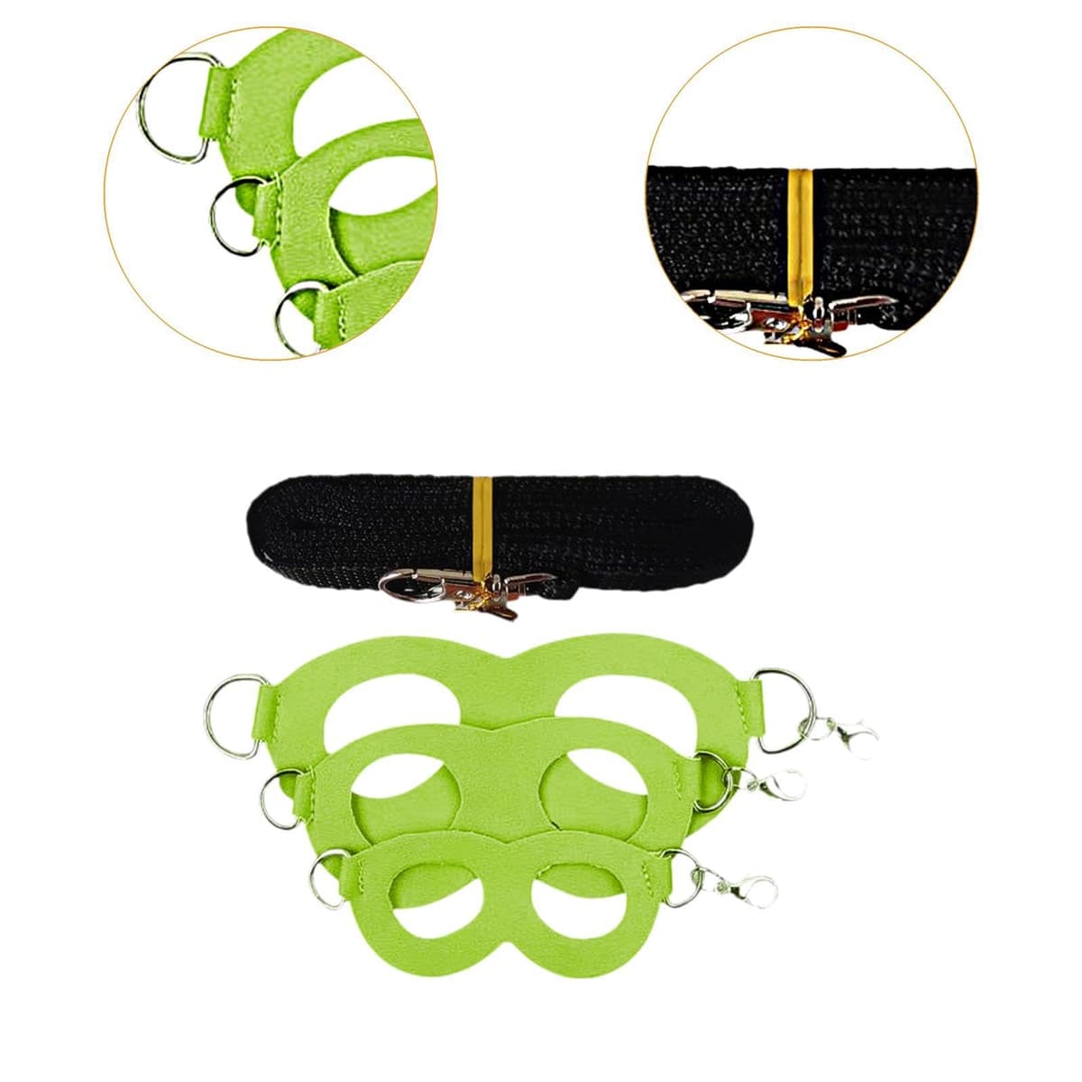 Juego de 3 Arneses Y Correas para Petauros del Azúcar, Chaleco de Entrenamiento para Dragones Barbudos Y Mascotas Pequeñas, Verde — view 2